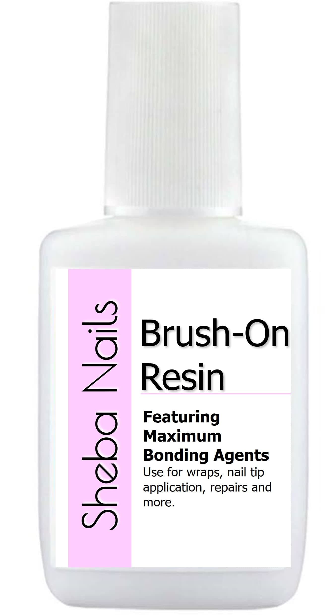 Brush On Nail Resin 1/2 oz (15 ml) - Clear Professional Nail Adhesive for Wraps and Nail Strengthening Nail Glue Strong Bond