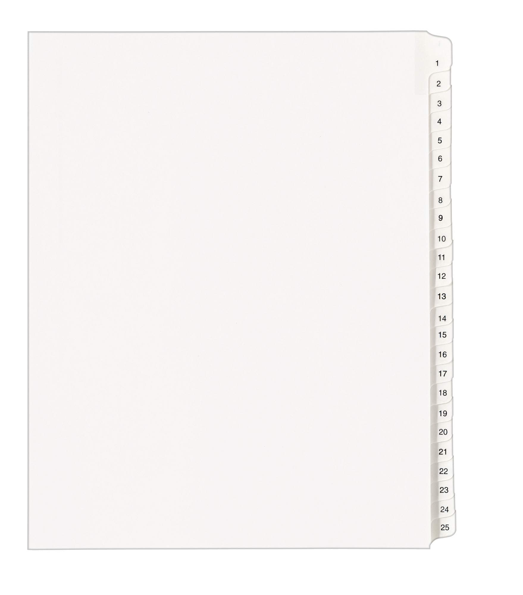 1-25 Legal Exhibit Dividers for 3 Ring Binders, 25-Tab Sets, Allstate Style, 1 Binder Divider Set (01701)