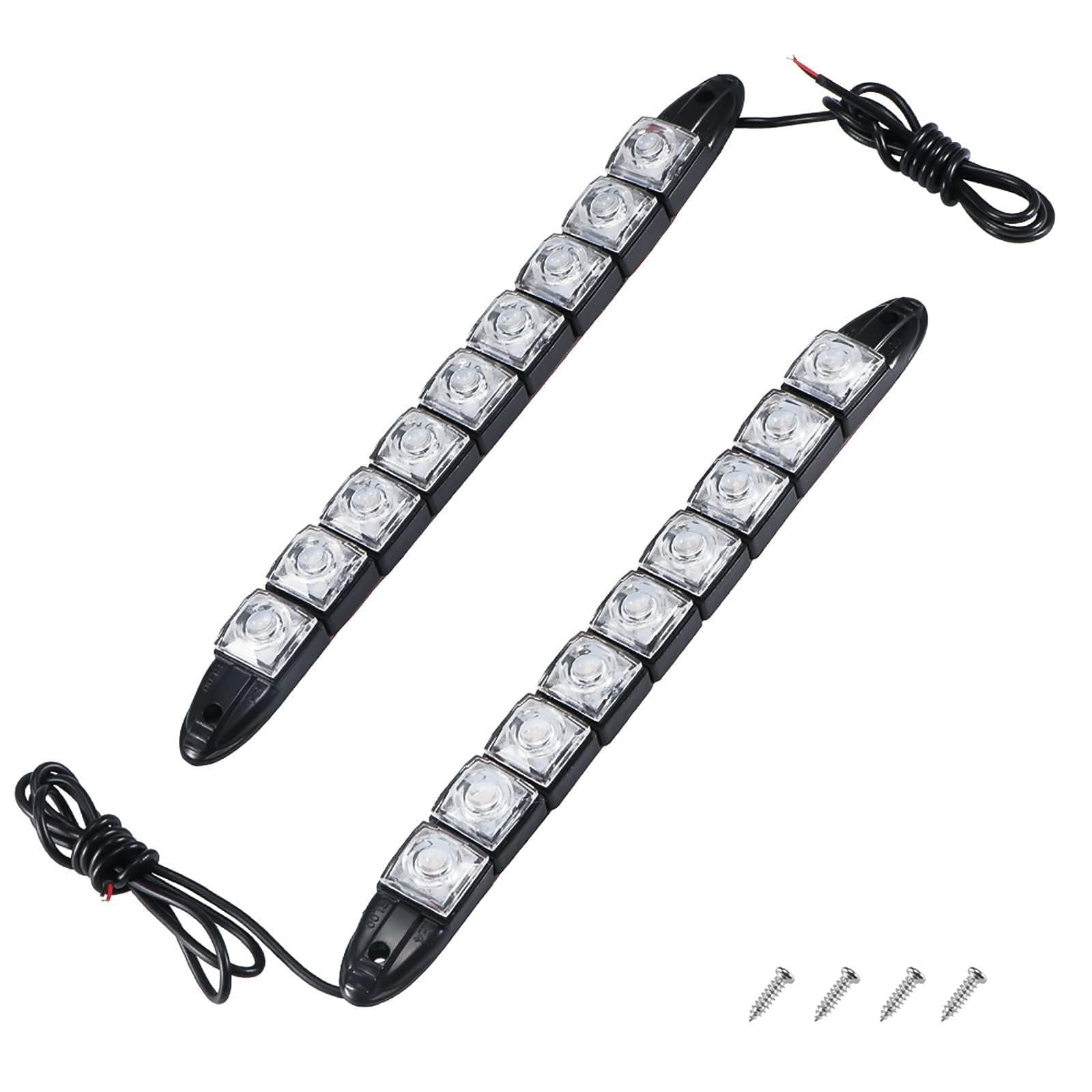 ALLOMN Boat Navigation Light, 2PCS 9W DC 12V 9 LED Navigation Lamp Underwater Boat Yacht Light White Blue Marine Light IP67 Waterproof Bendable, Strong Double Sided Adhesive, With Screws (Blue)