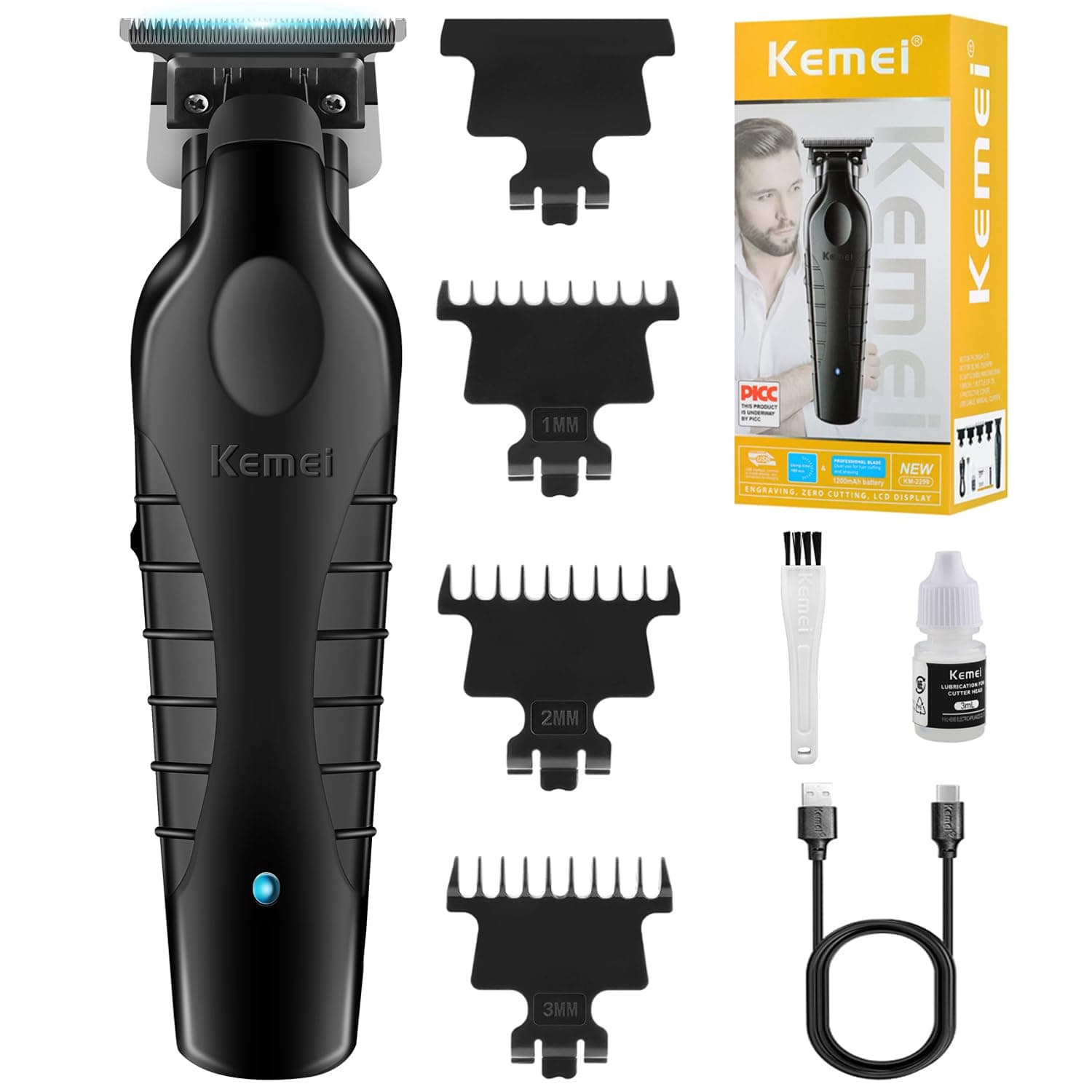 KEMEI 2299 Trimmer Professional Cordless Hair Clipper for Men