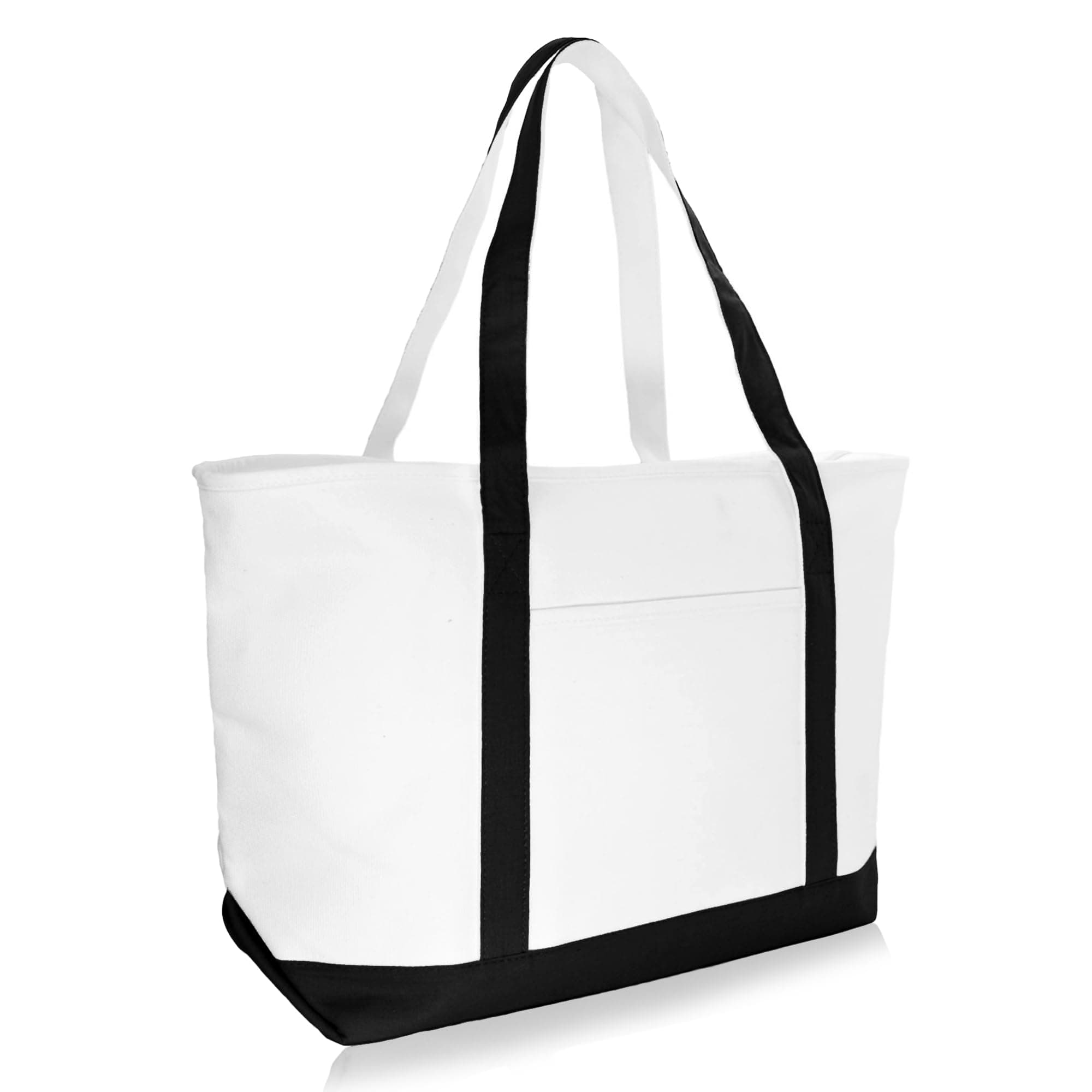 DALIX Daily Shoulder Tote Bag Premium Cotton in Black