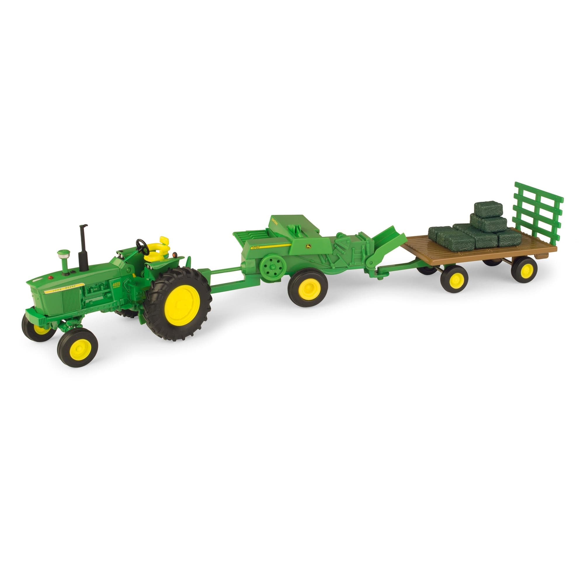 John Deere Haying Set - 1:32 Scale - Collectible John Deere Toys - Authentic Die-Cast Farm Toys - 3 Years and Up