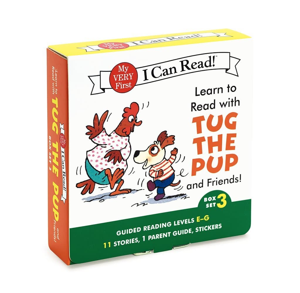 Learn to Read with Tug the Pup and Friends! Box Set 3: A Box of 11 stories, 1 parent guide, and reward stickers for Beginning Readers; Reading Level E-G (My Very First I Can Read)