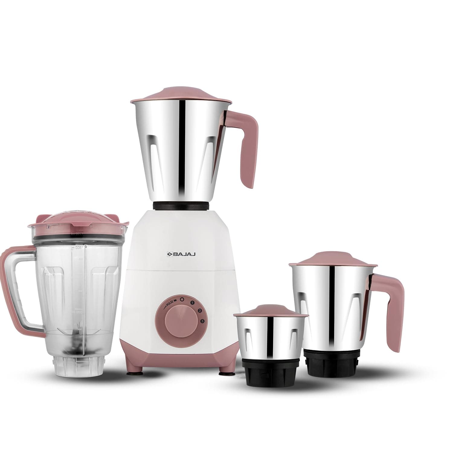 Bajaj Ninja Series Stella 750W Mixer Grinder With 4 Jar | DuraCut Blades | 2 Yrs Warranty 【White】