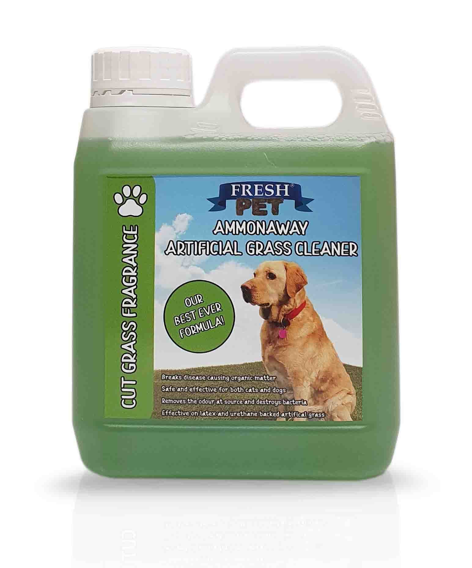 FRESH PET Artificial Grass Cleaner Dog Friendly Disinfectant Deodoriser Concentrate Ammonaway Cut Grass Fragrance (1L)