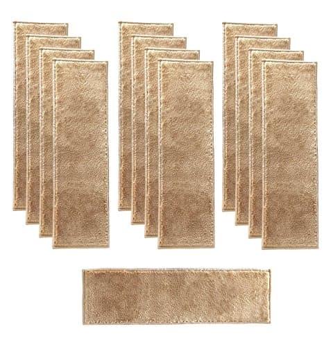 Sultansville Trellisville Collection Solid Design Vibrant and Soft Stair Treads, Beige, Pack of 13