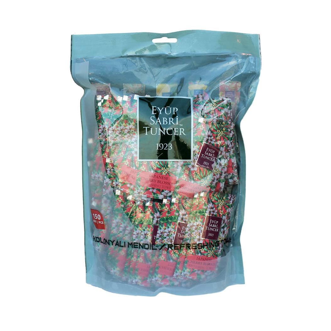 Cologne Handkerchief Japanese Cherry Blossom 150 Pcs Doypack Bag (5x10) Small