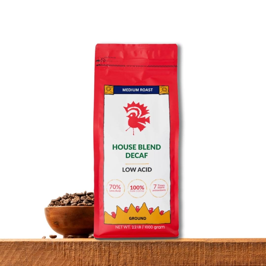 Puroast Low Acid Coffee House Blend Natural Decaf Drip Grind, 2.5-Pound Bag