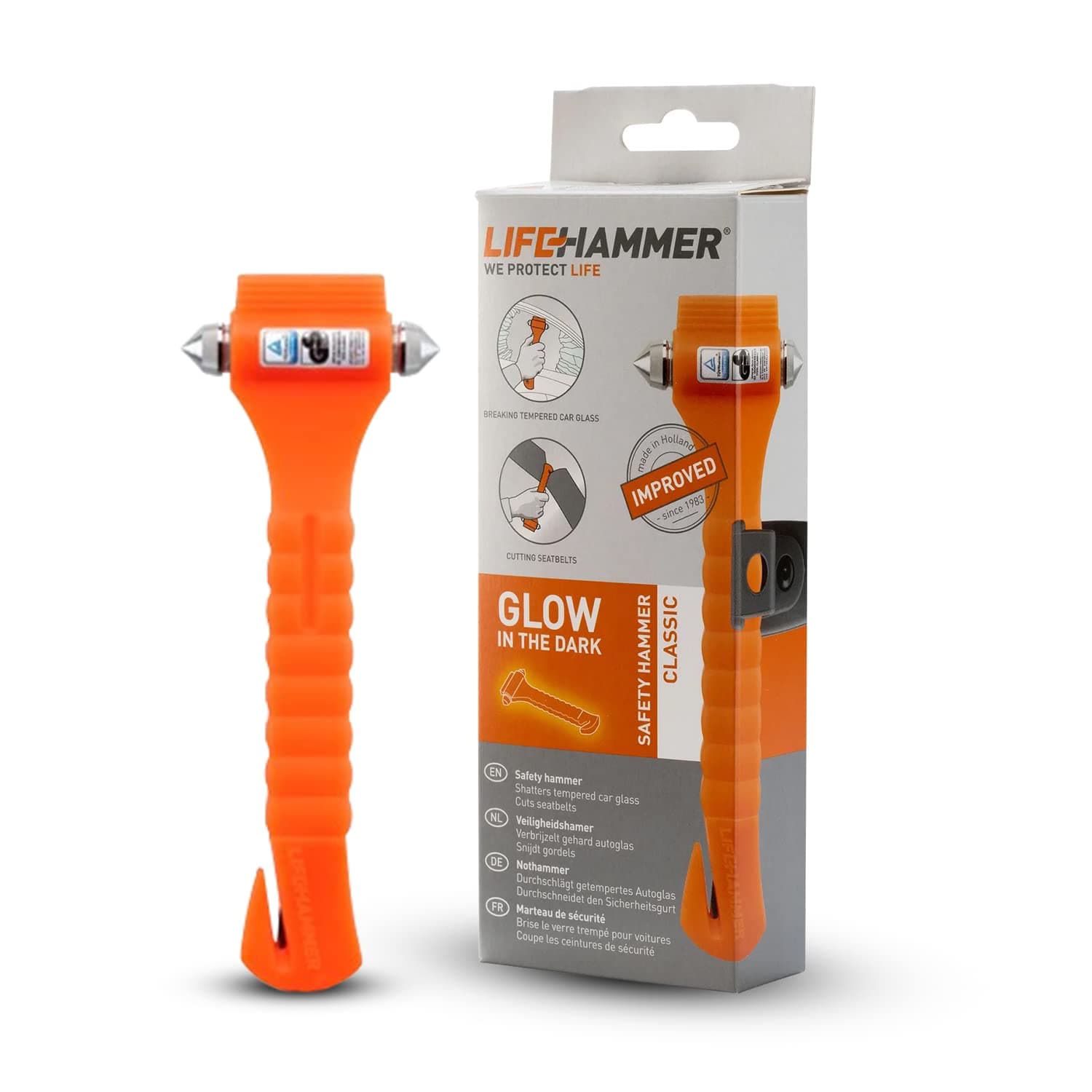 Original LifeHammer - Orange - Glow In The Dark - incl. holder