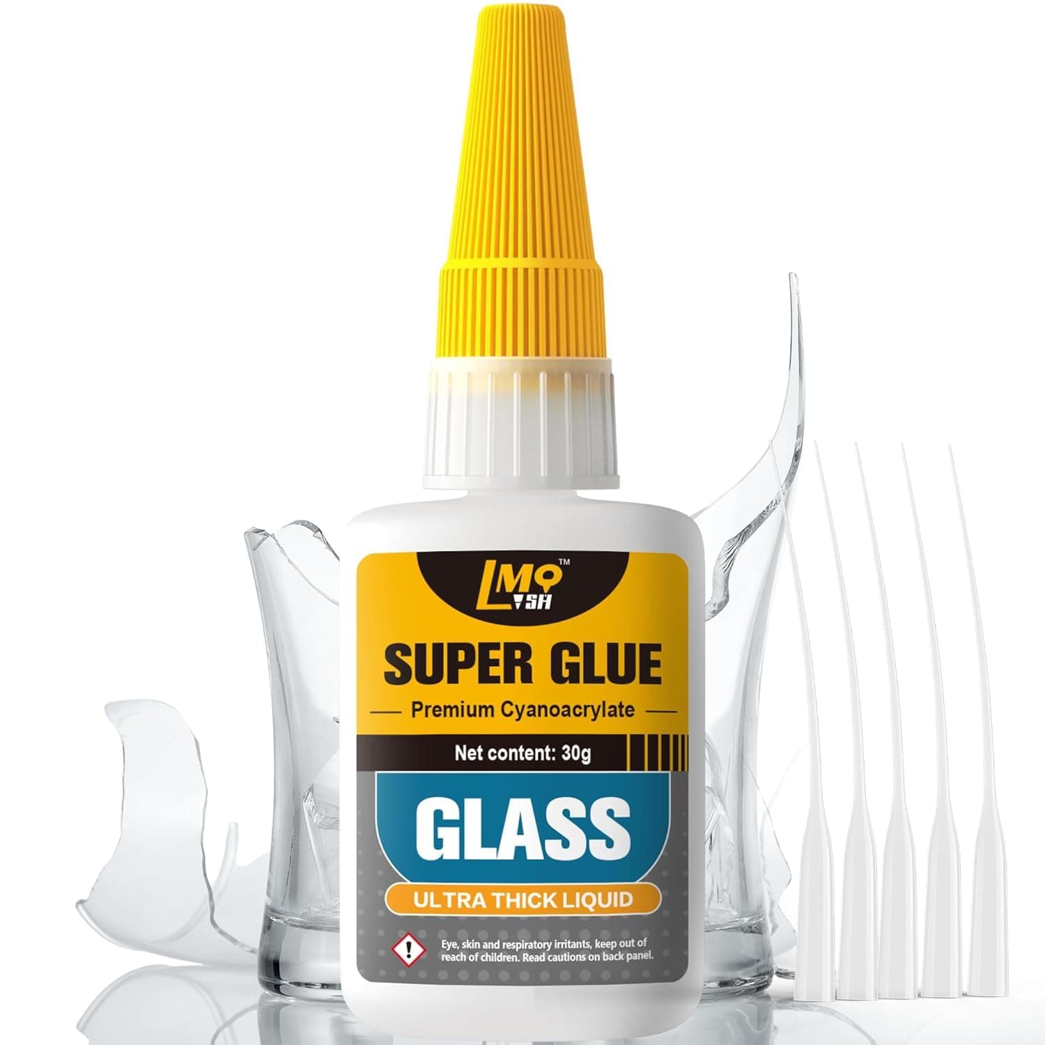 Glass Super Glue Liquid, Clear Instant Cyanoacrylate Adhesives for Glass Repair, All Purpose CA Glue for Shoe Ceramic Plastic Leather Model Metal Wood Pottery Aquarium Porcelain Stone, Thick