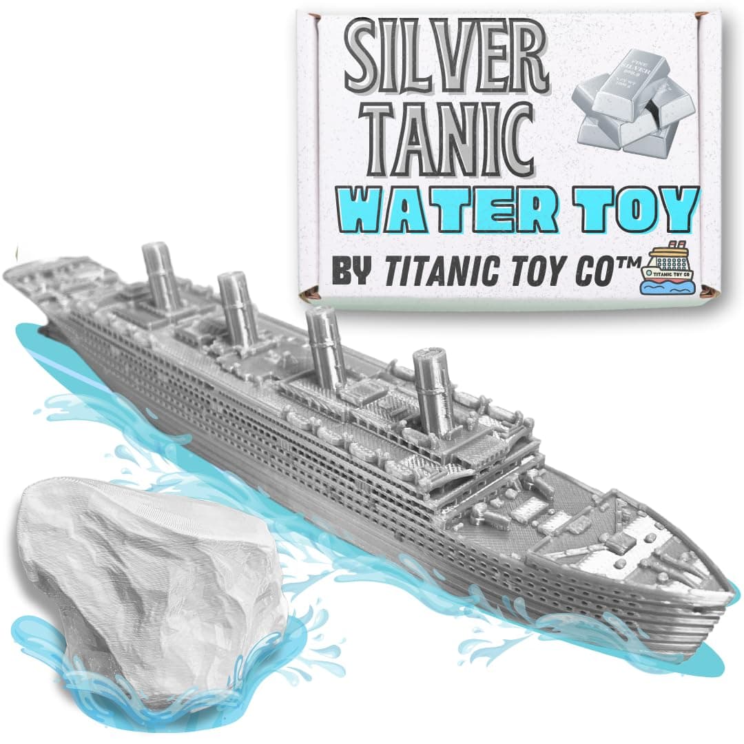SilverTanic Titanic Bath Boat And Pool Toy By TitanicToyCo, RMS Titanic Toys For Kids, Historically Accurate Titanic Toy, Titanic Ship, Titanic Cake Topper, Titanic Figurine (SilverTanic)