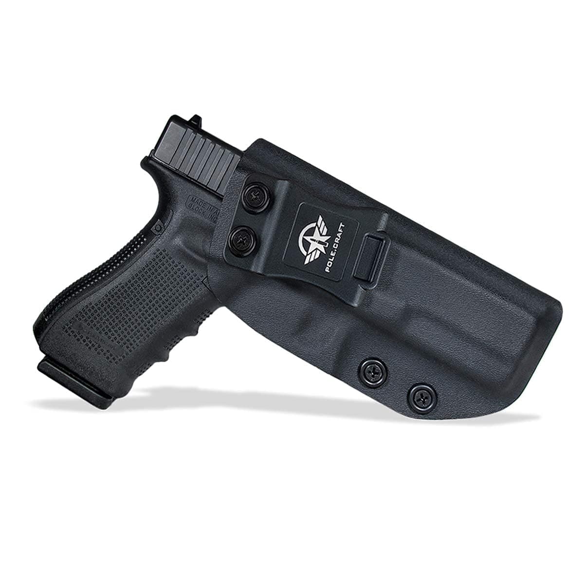 IWB Kydex Holster Custom Fit: Glock 17 (Gen 1-5) / Glock 22 Glock 31 (Gen 3-4) Pistol - Inside Waistband Carry - Adj. Cant Retention - Cover Mag-Button - No Wear - No Jitter