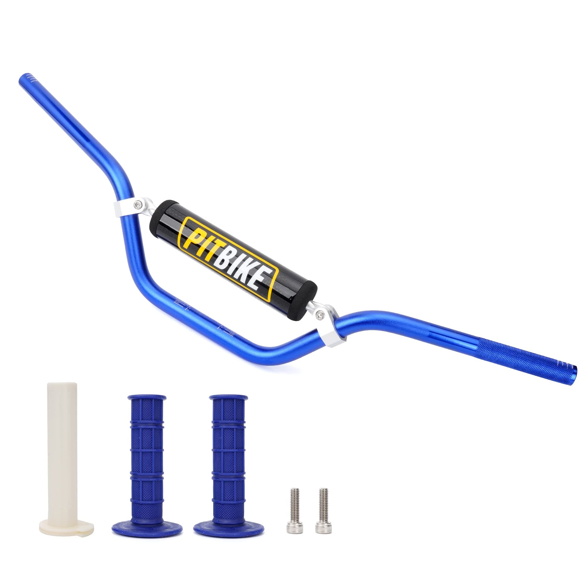 Wingsmoto Compatible with Motorcycle 7/8" 22MM Handlebar Blue Handle Bar + Foam Pad + Blue Grips for CRF YZF KXF KLX RMZ DRZ KTM Pit Dirt Bike Motocross