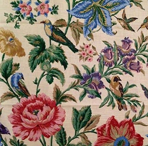 "Aylesbury Floral" on Straw (Tan) Cotton & Linen Blend Fabric - by Lee Jofa (Great for Quilting, Sewing, Craft Projects, Throw Pillows & More) Sales Sample Square 24" x 30"