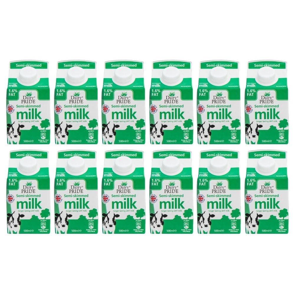 Dairy Pride Semi Skimmed Milk 500 ml (Pack of 12)
