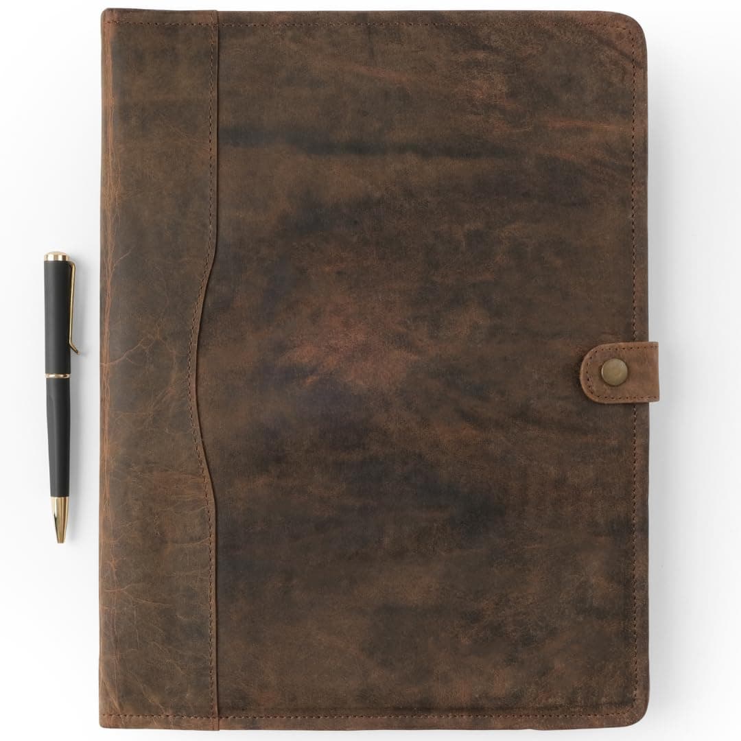 NomadCraftsCo. Leather Portfolio, Leather Binder with Pen, Leather Portfolio for Men and Women, Leather Padfolio, Leather Folder, Portfolio Binder, Business Portfolio Men and Women