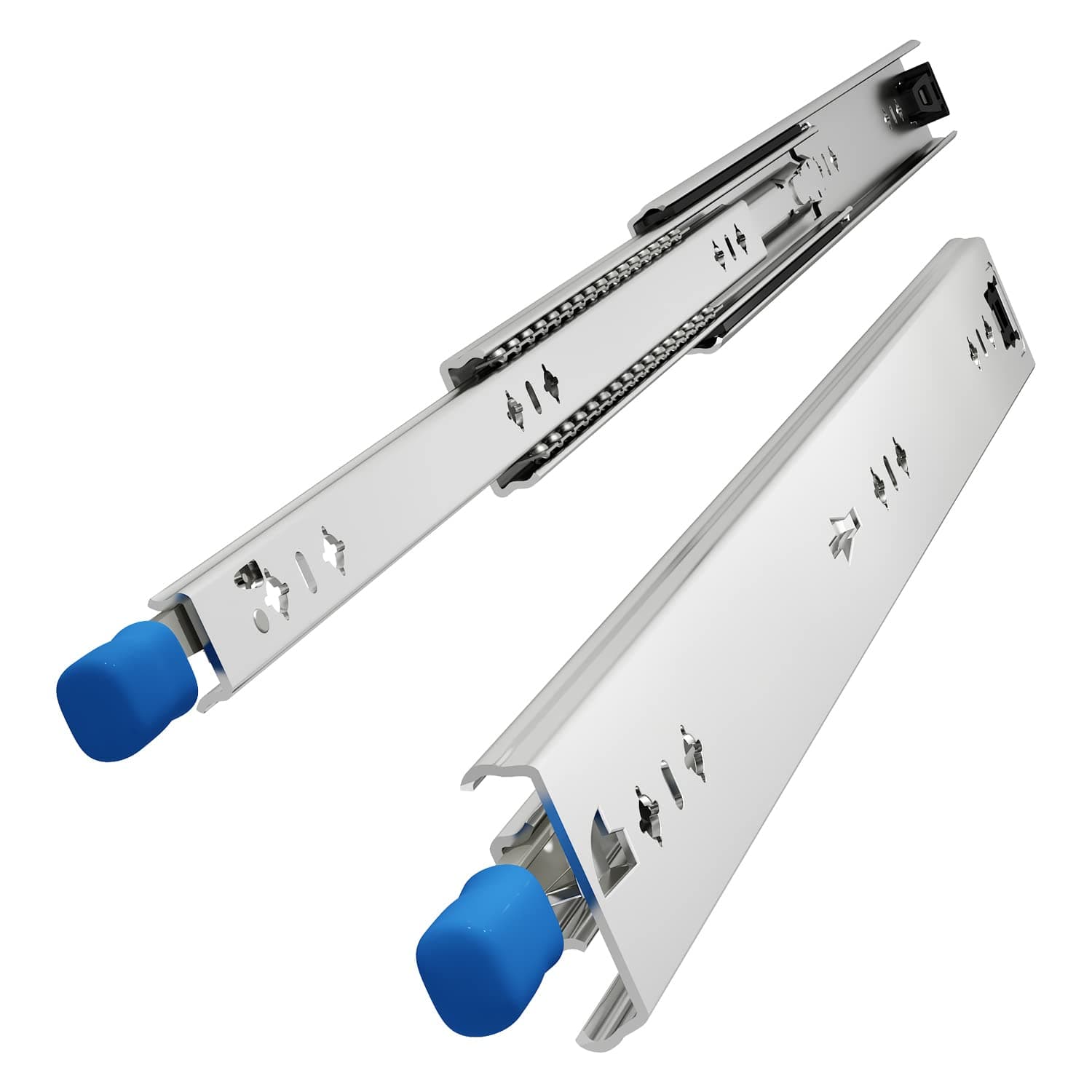 22" Heavy Duty Drawer Slide with Lock #VD2053, 2" Width Up to 233lb Load Capacity, 3-Fold Full Extension, Ball Bearing Lock-in & Lock-Out, Side Mount, 1-Pair