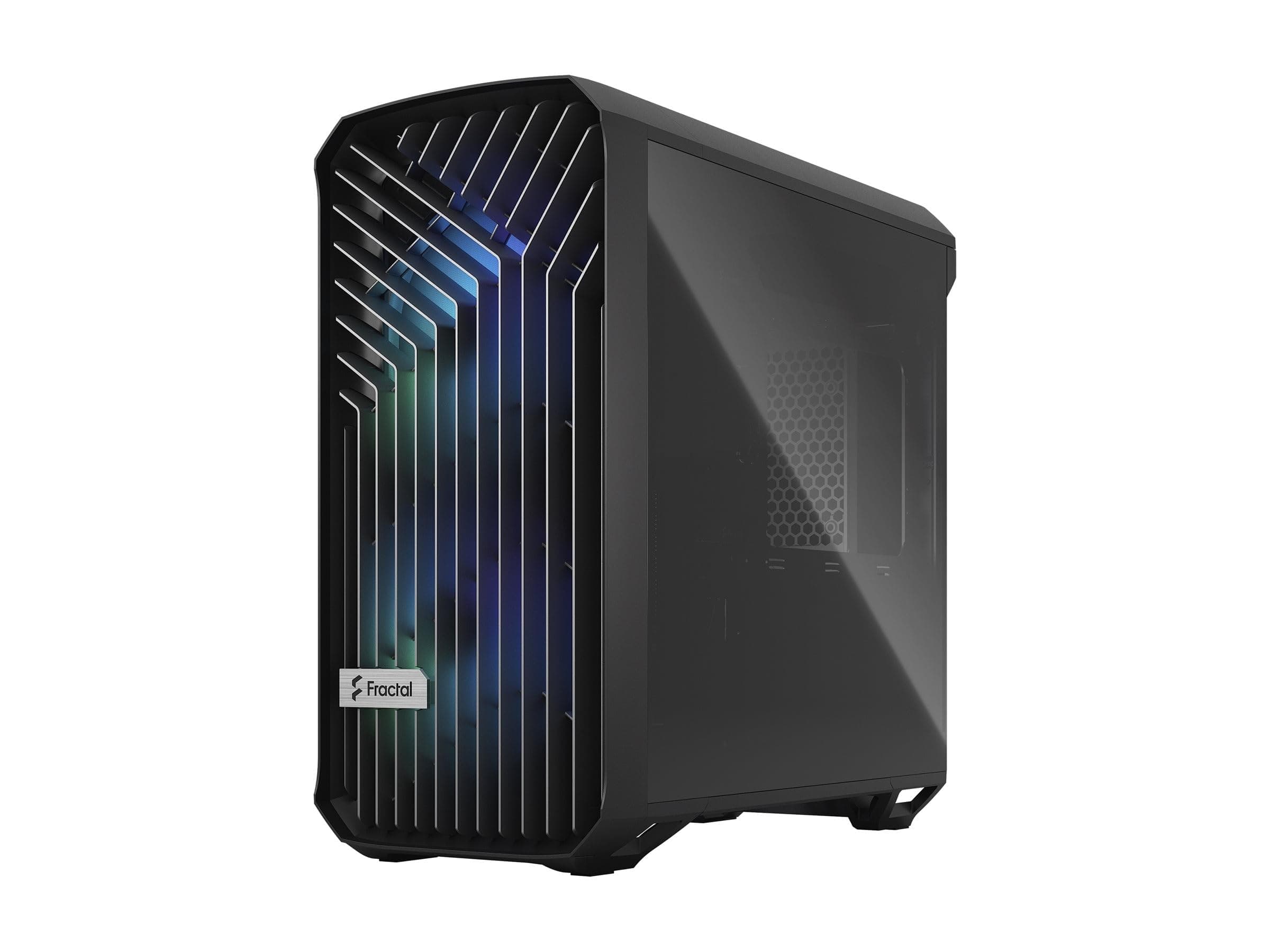 Fractal Design Torrent Compact Black RGB Tempered Glass TG Light Tint Window High-Airflow open grille, 2 x 180mm Preinstalled ARGB fan, Top LED light, 360mm Radiator Support, Mid Tower Computer Case/Cabinet/Chassis - FD-C-TOR1C-02