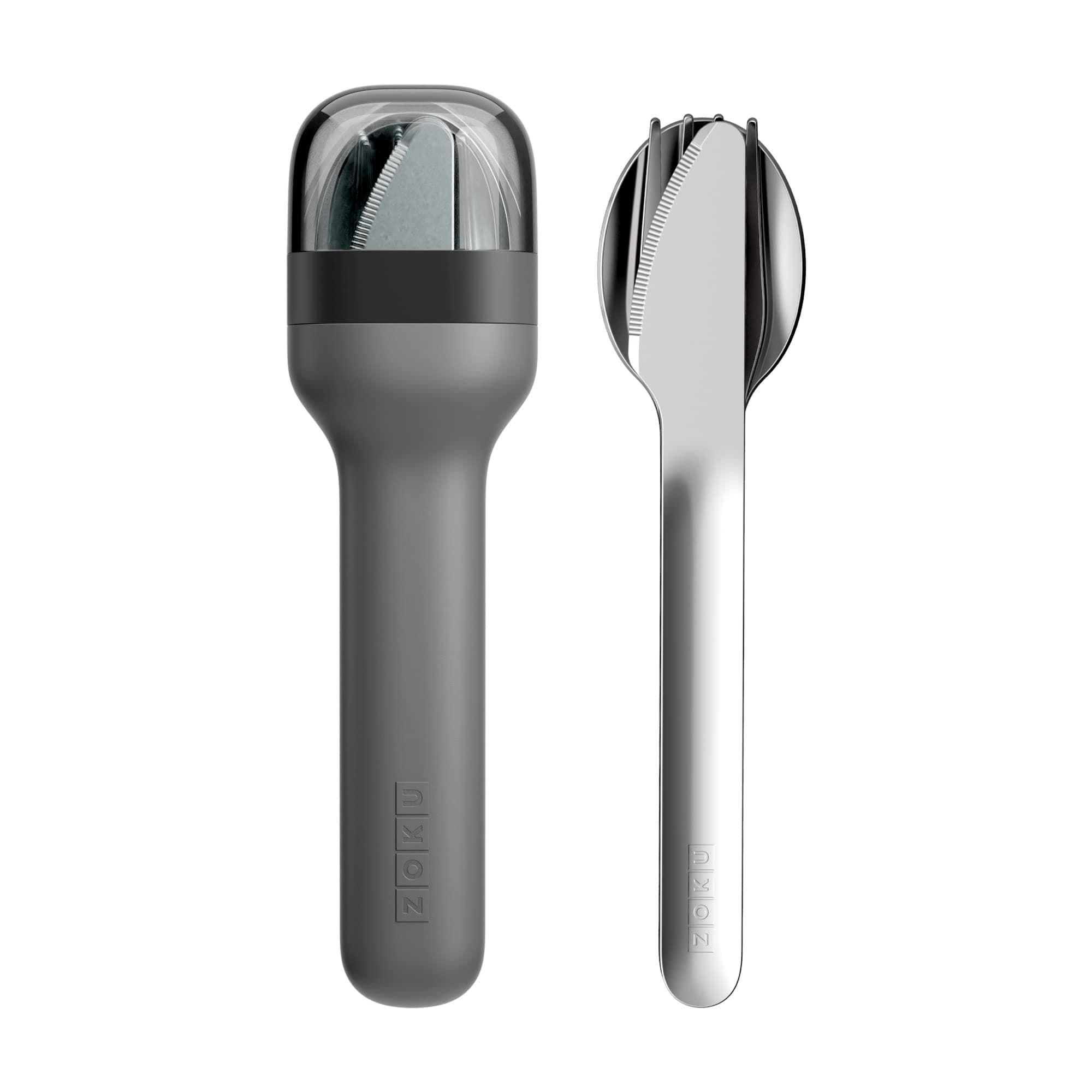 ZOKU Pocket Utensil Set Charcoal Fork Spoon Cutlery