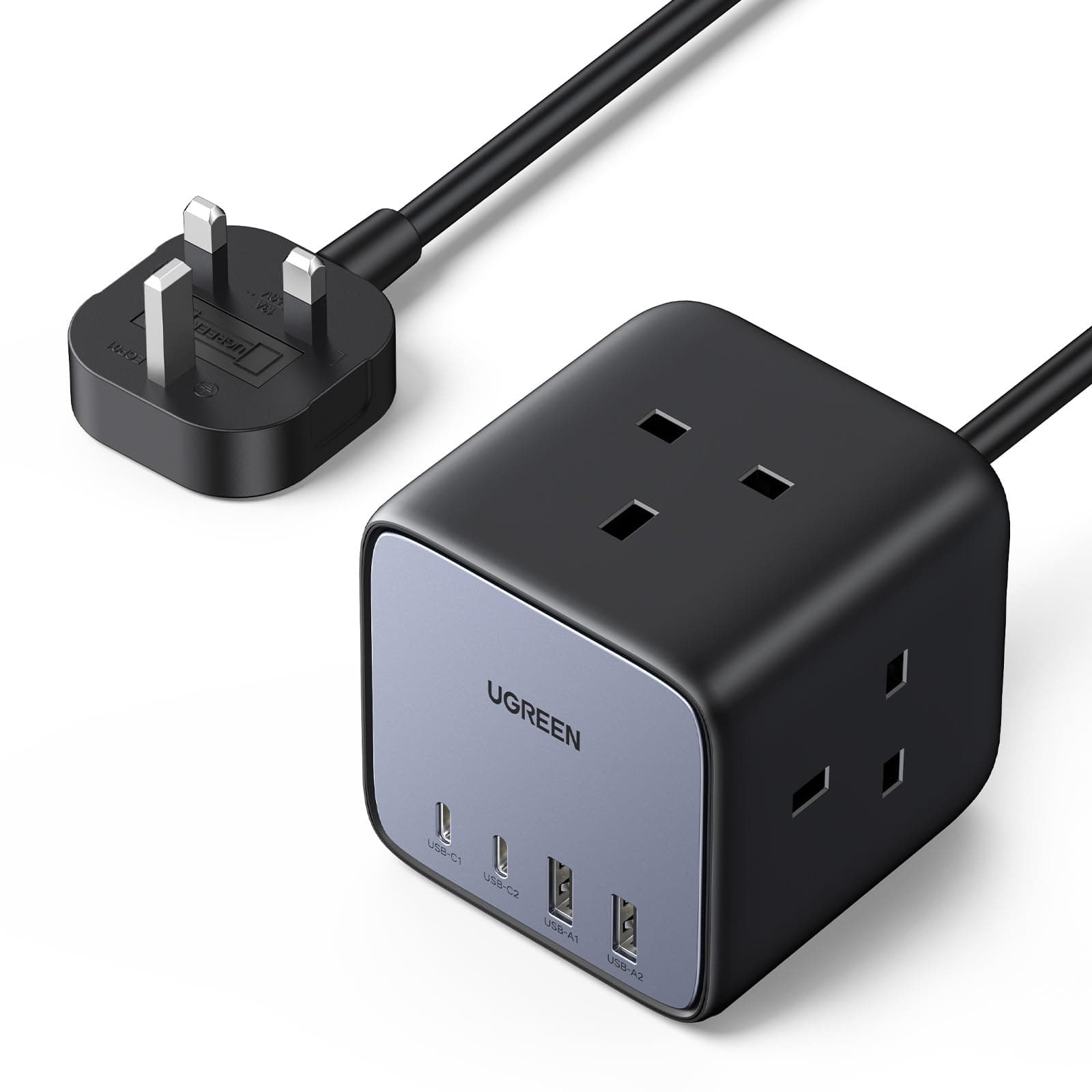 Multiple Power Strip,Nexode 65W GaN USB C Charger, Extension Cord with 3 AC Outlets, 7-in-1 Charger Station with 4 USB Ports(2A2C) Fast Charging for Samsung S26 Ultra/S26,iPhone 12-17