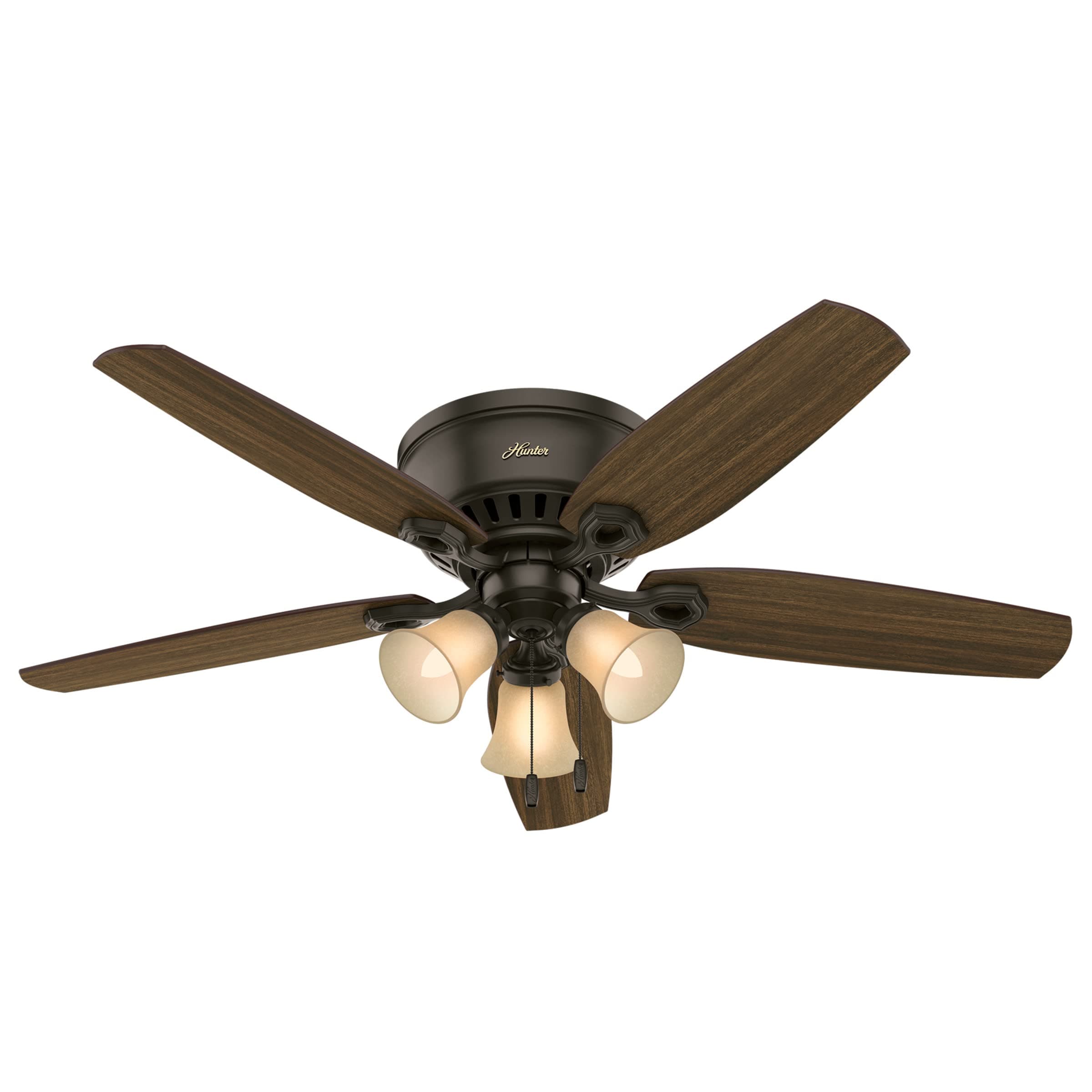 Hunter Fan Company 53327 52in Builder Low Profile Ceiling Fan with Light, Bronze