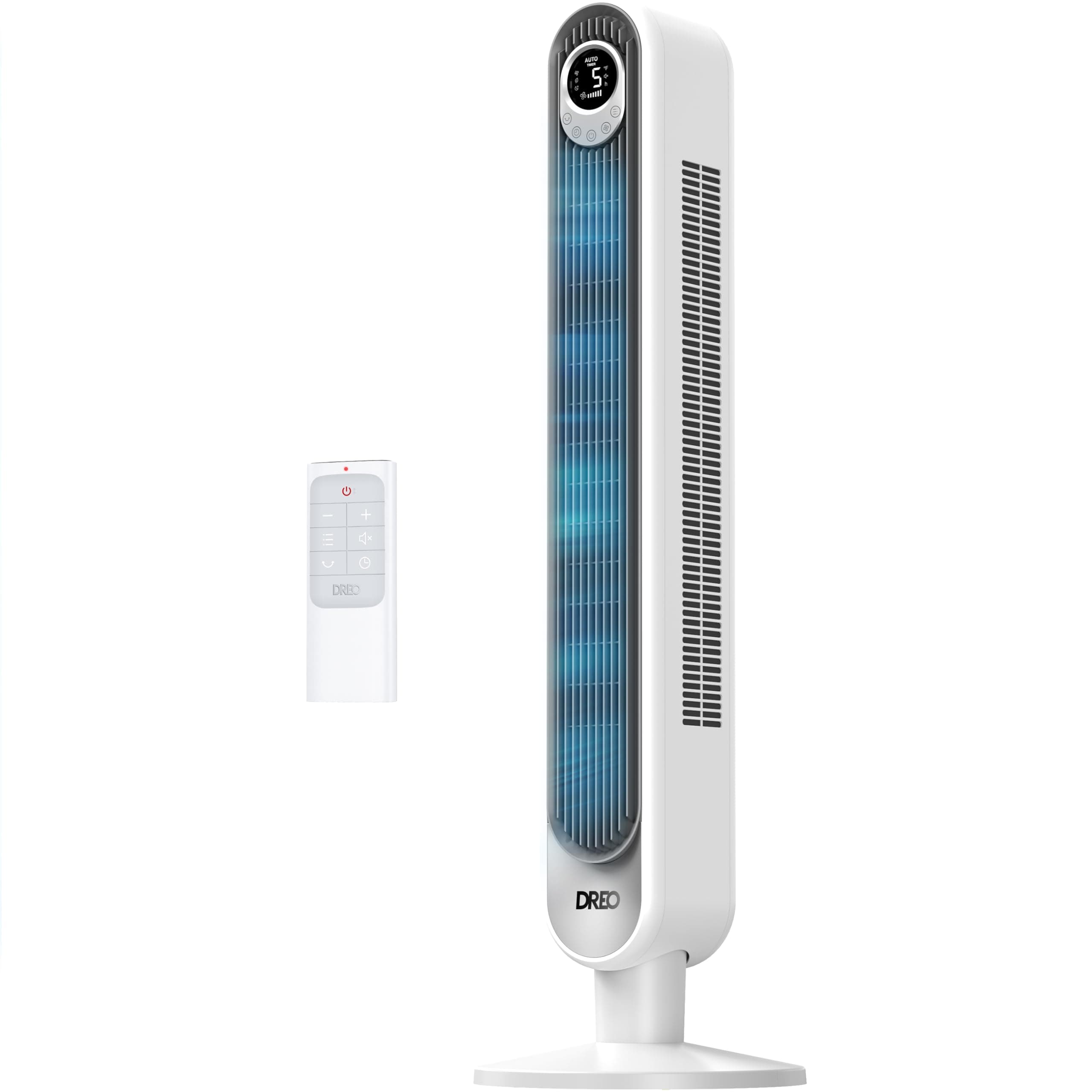 Tower Fan 42 Inch, Cruiser Pro T1 Quiet Oscillating Bladeless Fan with Remote, 6 Speeds, 4 Modes, LED Display, 12H Timer, White Floor Standing Fan Powerful for Indoor Home Bedroom Office Room