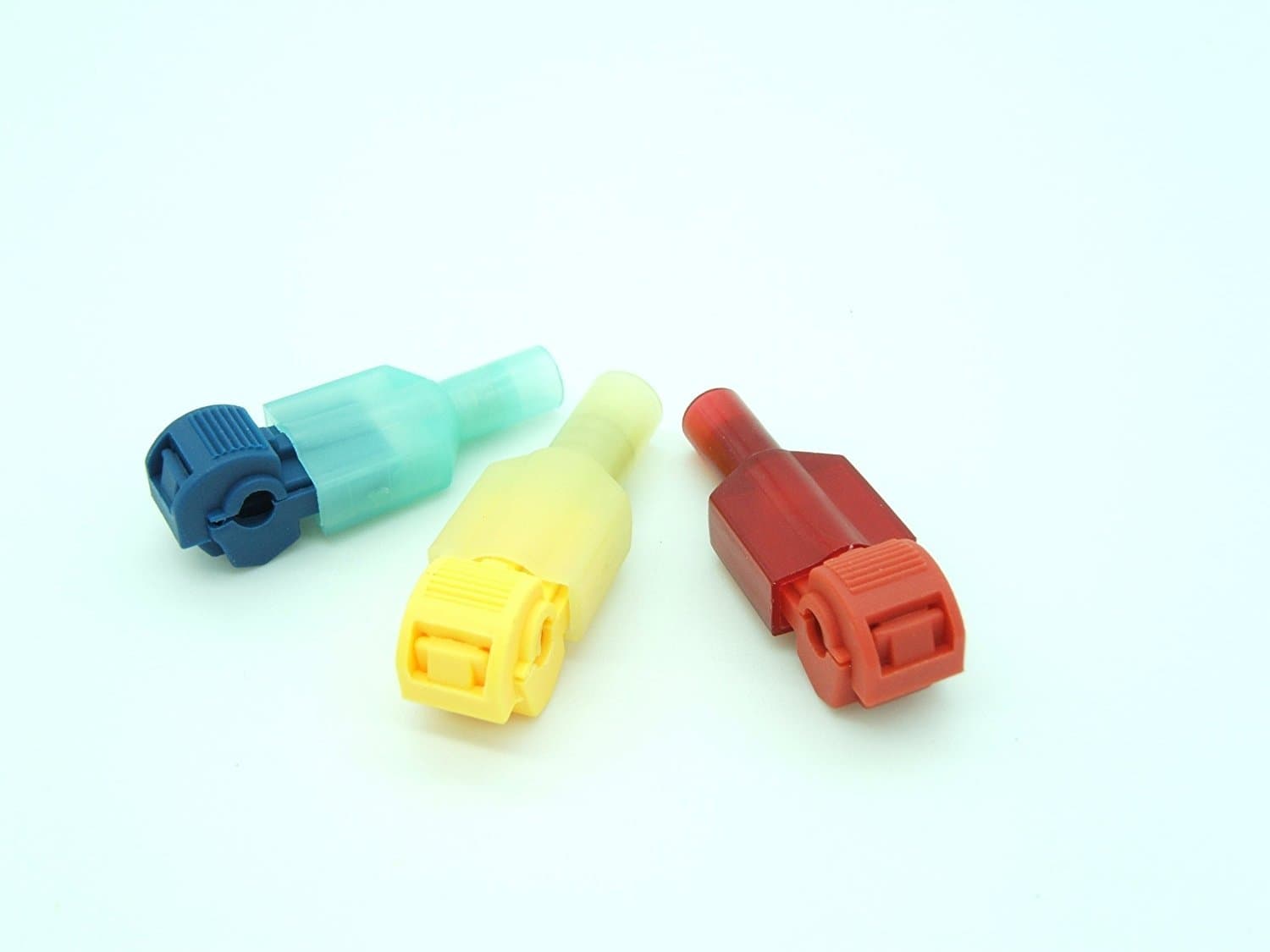 Self-Stripping Electrical Automotive T-Tap Wire Spade Connectors of 60 Pcs/30 Pairs Quick Splice Terminals and Male Butt Terminal Crimp Kits (Yellow, Red and Blue) in resealable bag