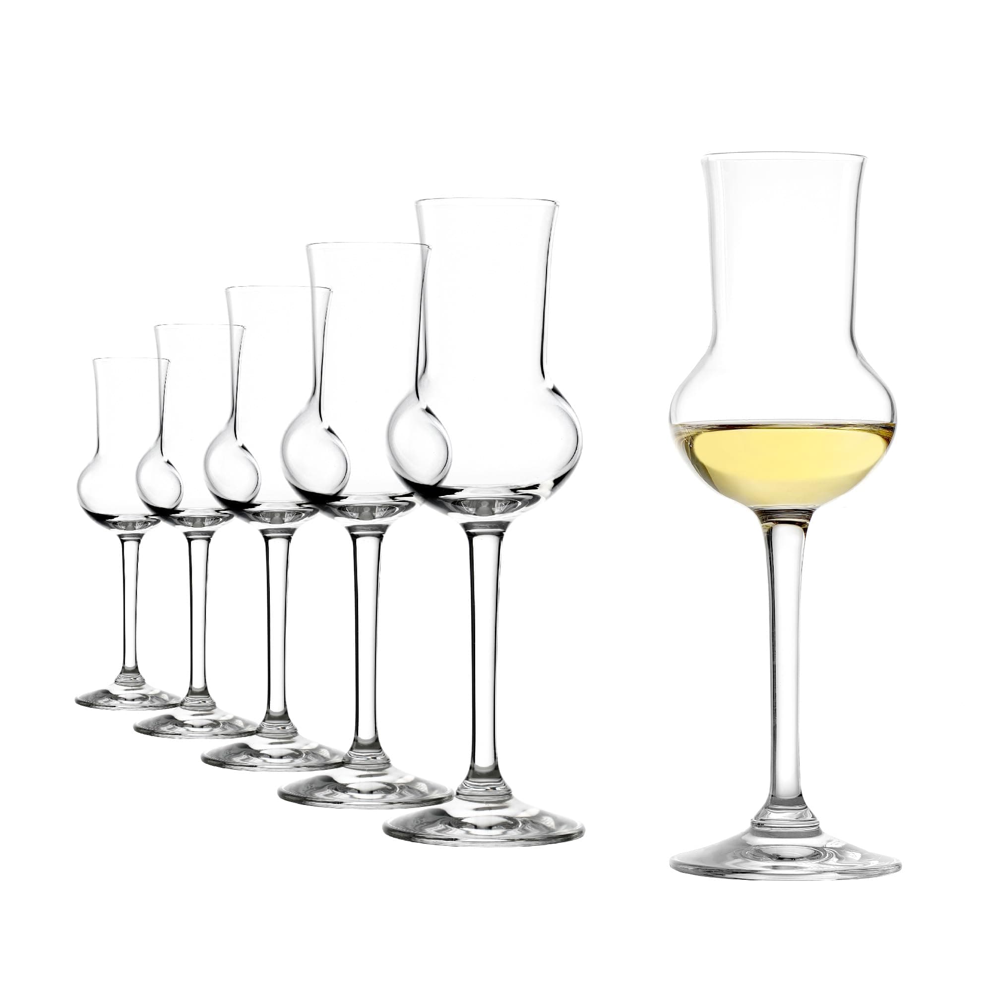 Set of 6 Grappa Bar Glasses (PROFESSIONAL). Dishwasher Safe Liquor Glasses (3 fl oz). Aperitif Glasses made from Lead-free Crystal Glass - Genuine Stolzle Glasses for Pomace Brandies