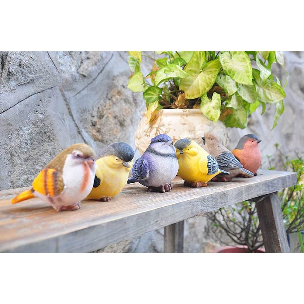VILIGHT Bird Decor Decorative Birds - Outdoor and Indoor Bird Statues and Figurines - Bird Decorations for Home and Garden - Real Birds Size Set of 6