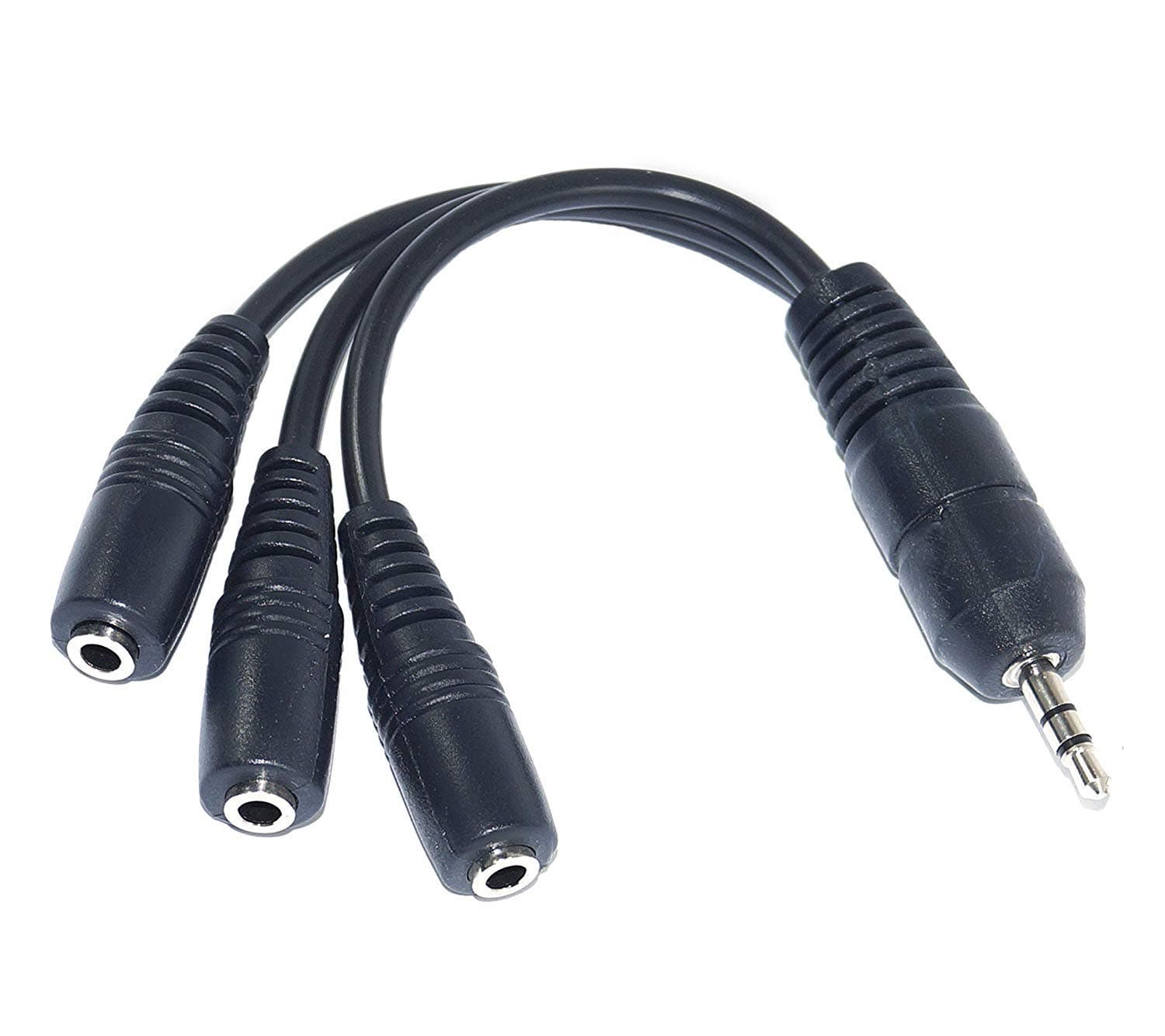 3.5mm (1/8") TRS 1 Male to 3 Female 3-Way Stereo Splitter Audio Cable-(Color May Very),Black