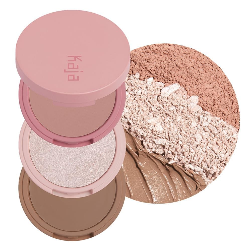 Kaja 3-in-1 Blendable Sculpting Trio - Play Bento | with Mango Seed Butter, Cream Bronzer, Powder Blush, and Highlighter, 00 Sugar Cookie