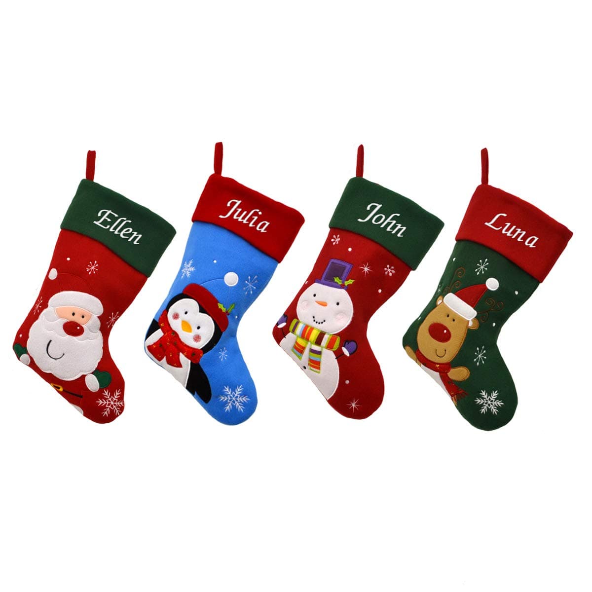 D3 Luxury Deluxe Personalised Embroidered Christmas Santa/Penguin/Snowman/Reindeer Xmas Stocking (Penguin)