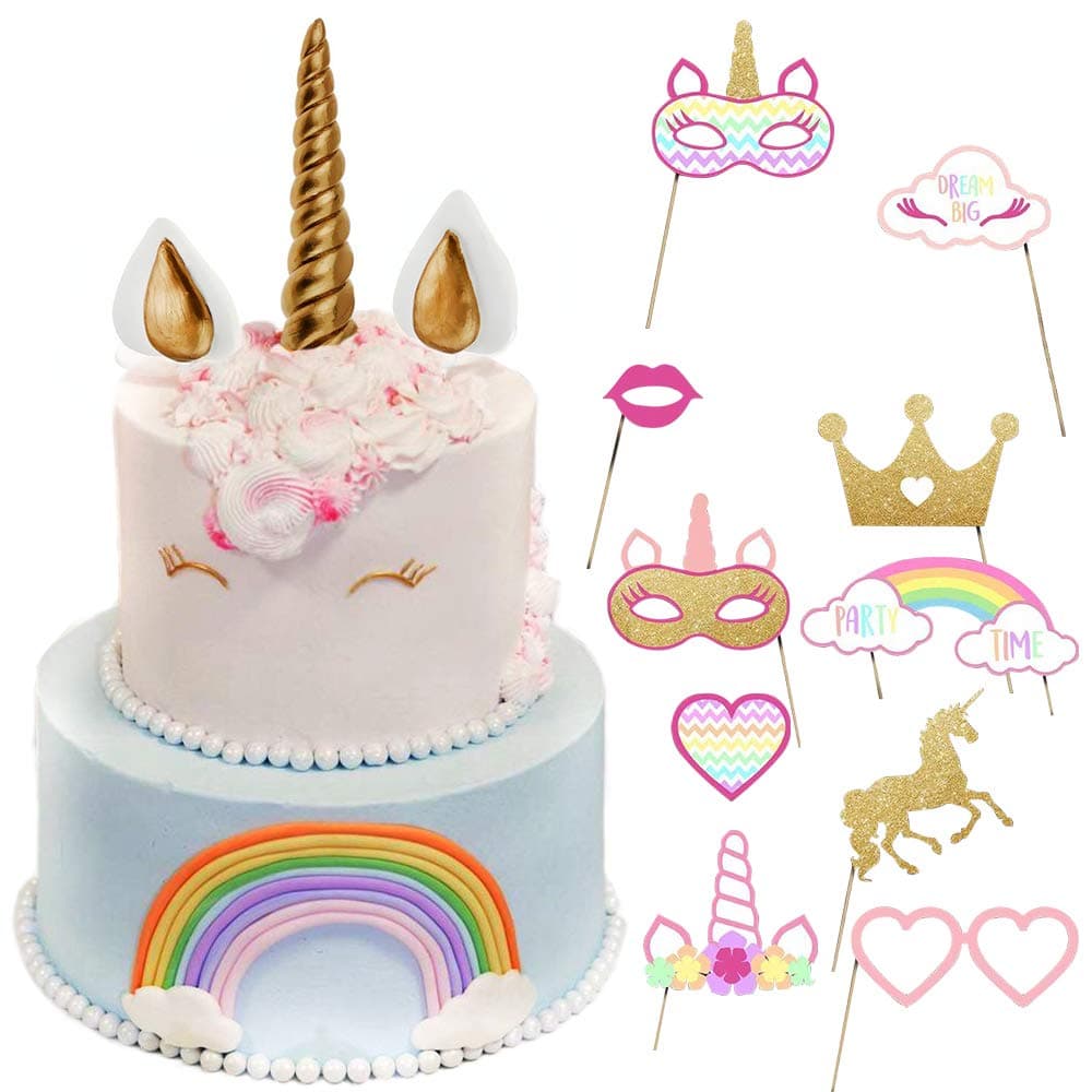 Party Unicorn Cake Toppers Horn Topper Cake Birthday Unicorn Party Toppers for Girls