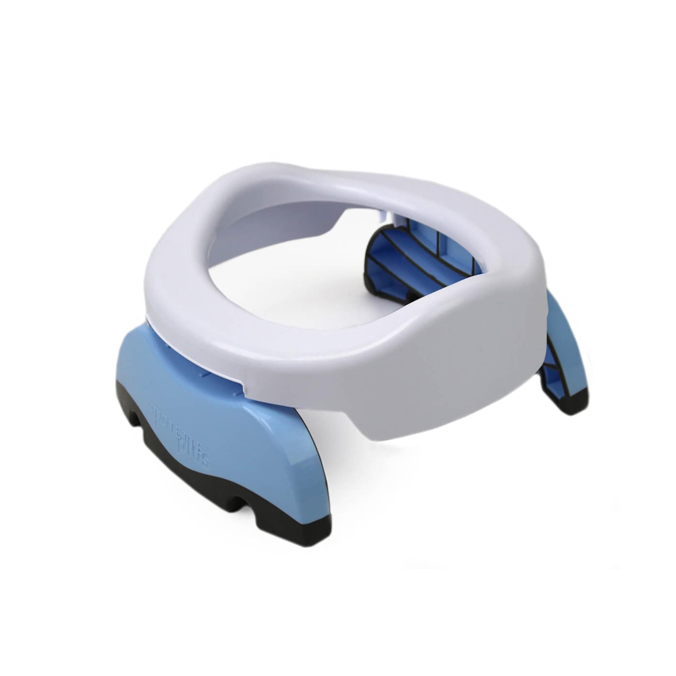 2-in-1, Folding Travel Potty & Toilet Trainer Seat, White/Blue