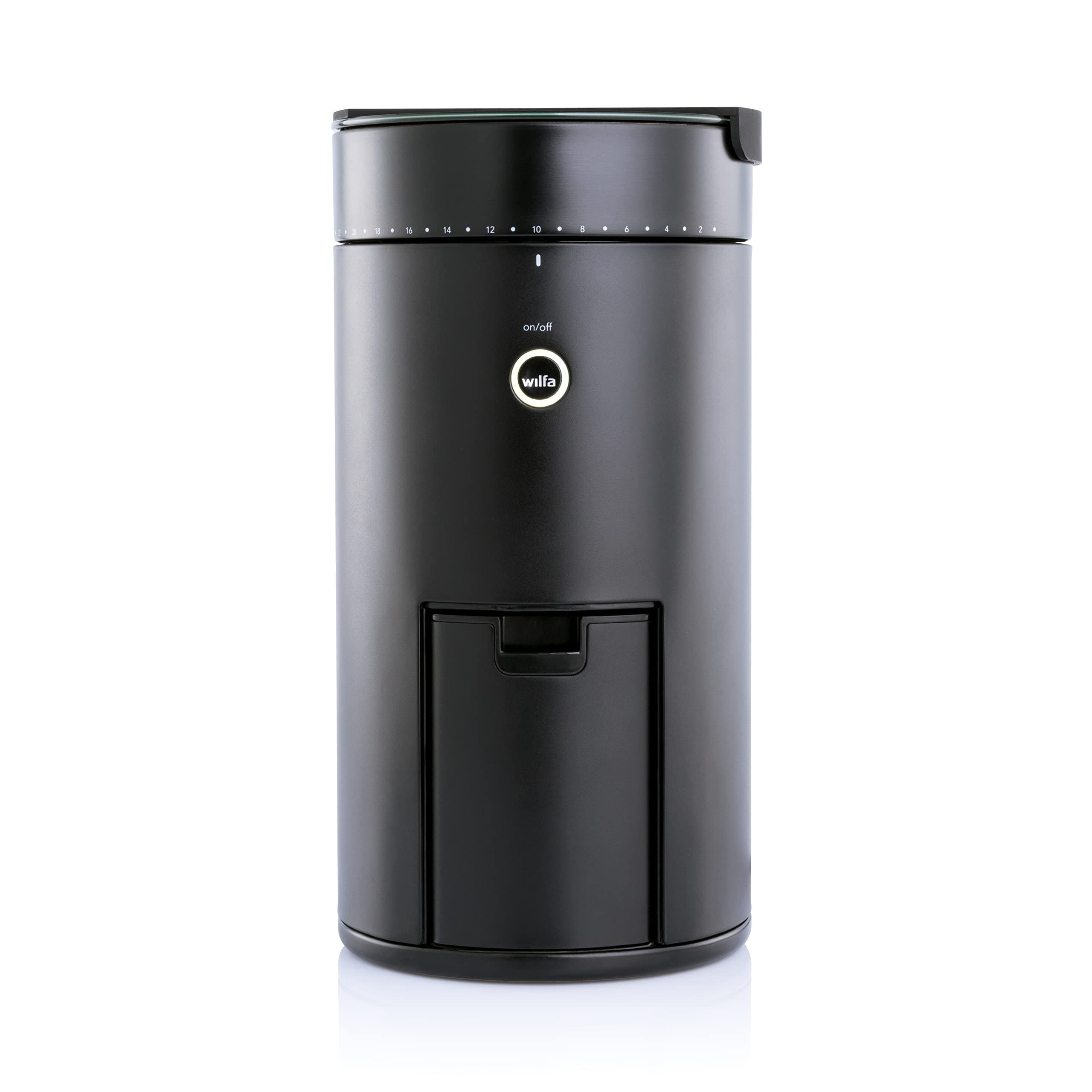 Wilfa SVART UNIFORM Coffee Grinder with 41 Grinding Levels, Digital Connection Thanks to App, with Auto Stop Function, Black