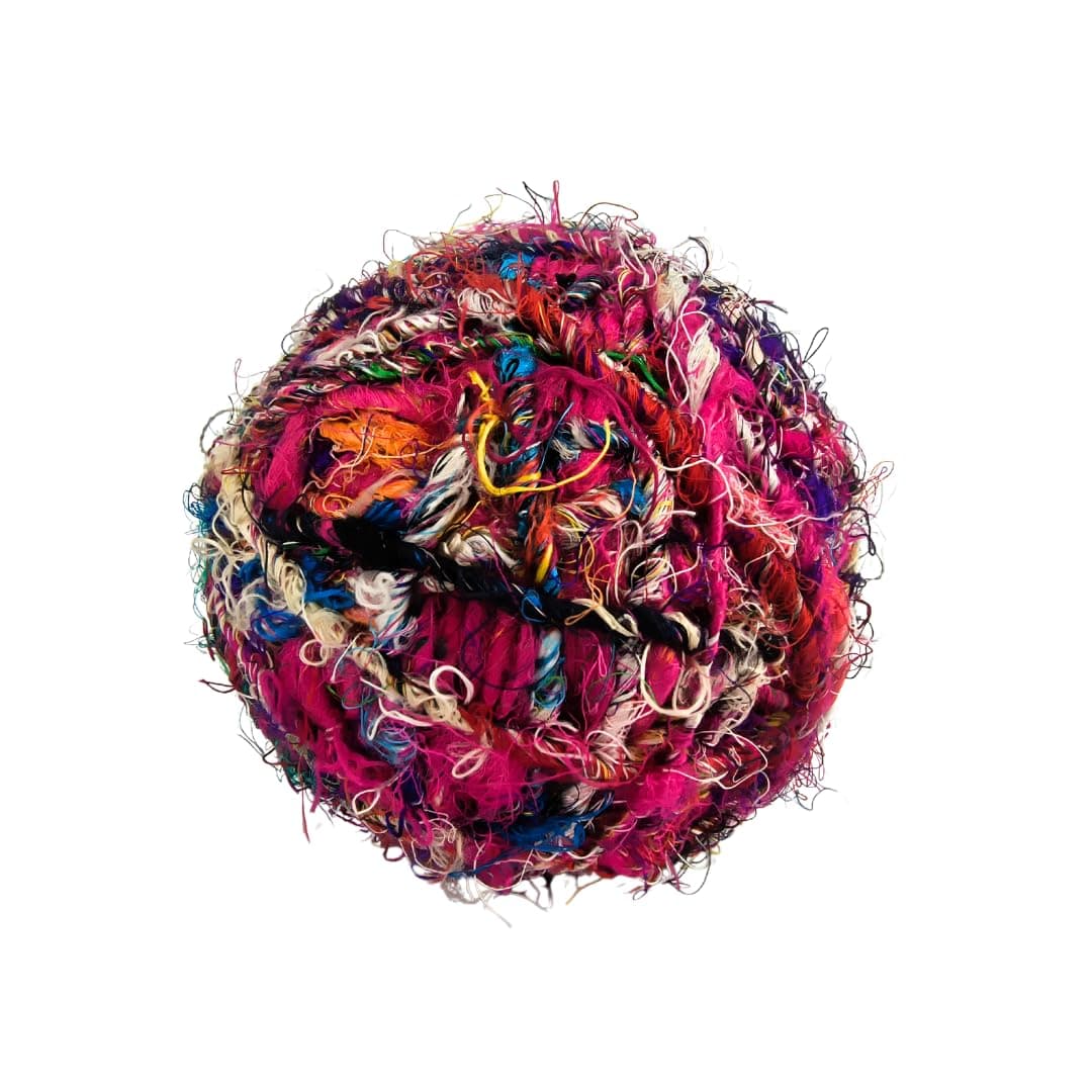 KNITSILK Recycled Sari Silk Yarn - Bulky Yarn - Multicolor (100 Grams) | Great for Knitting Crochet