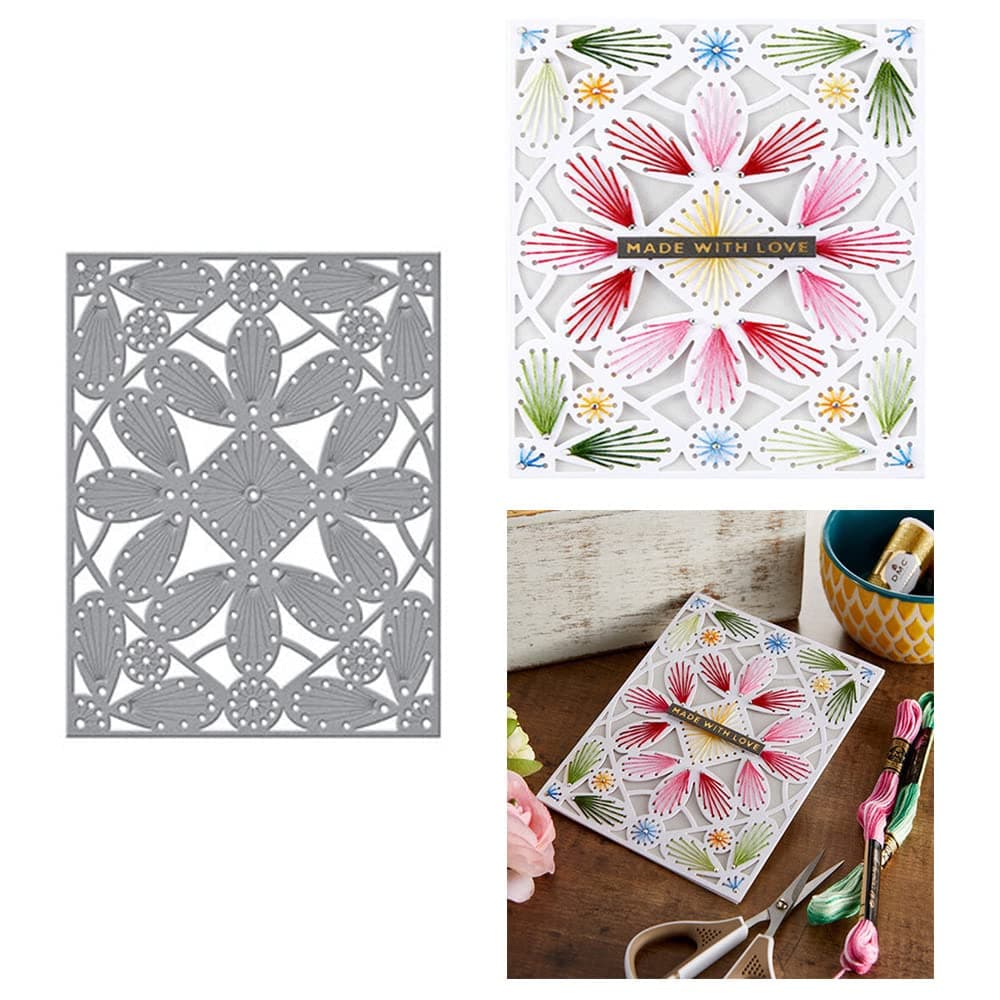 Stitched Petal Frame Metal Die Cuts, Stitched Petal Frame Cutting Dies Cut Stencils for DIY Scrapbooking Cards Decorative Embossing Paper Dies for Scrapbooking Card Making