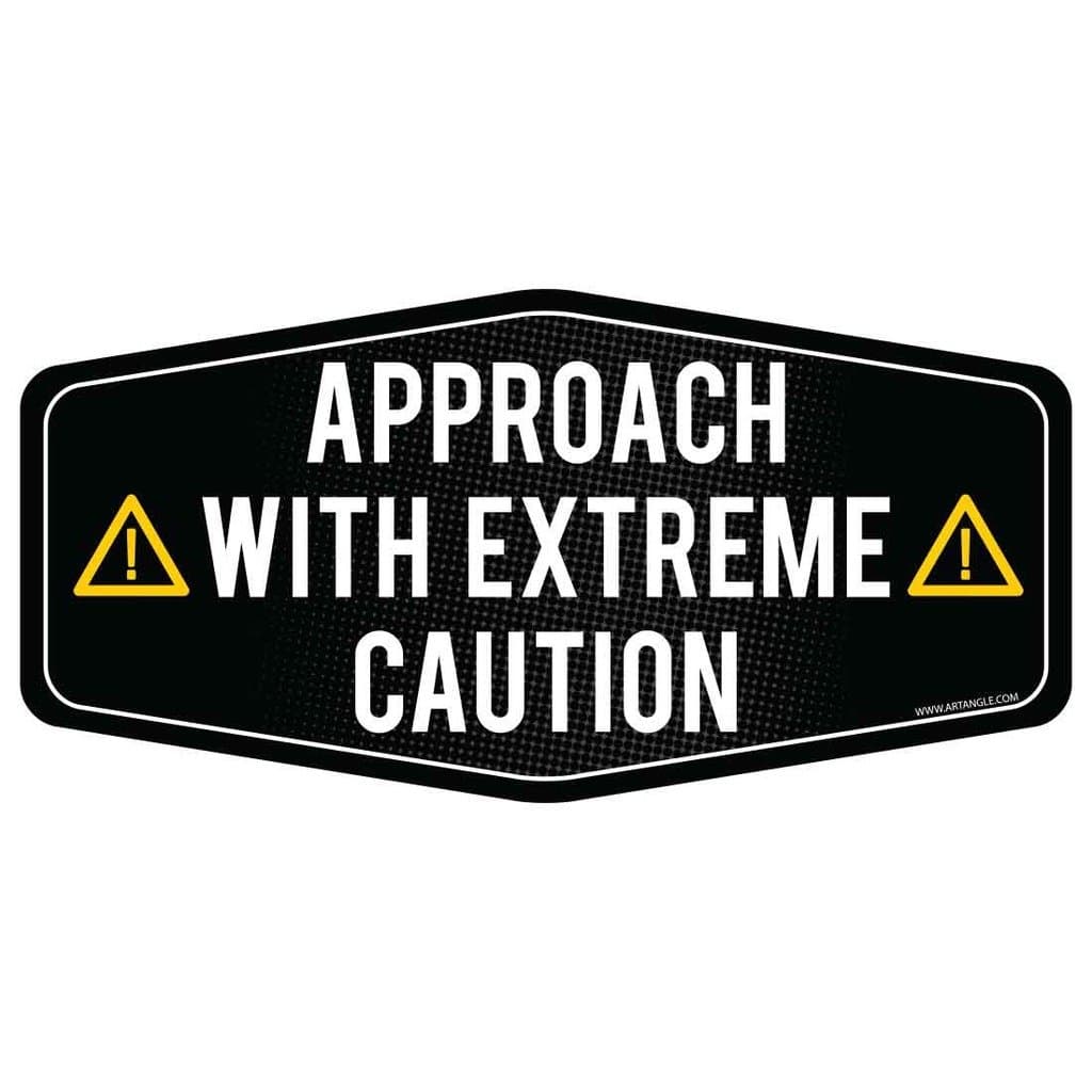 Artangle Approach with Extreme Caution Car Sticker