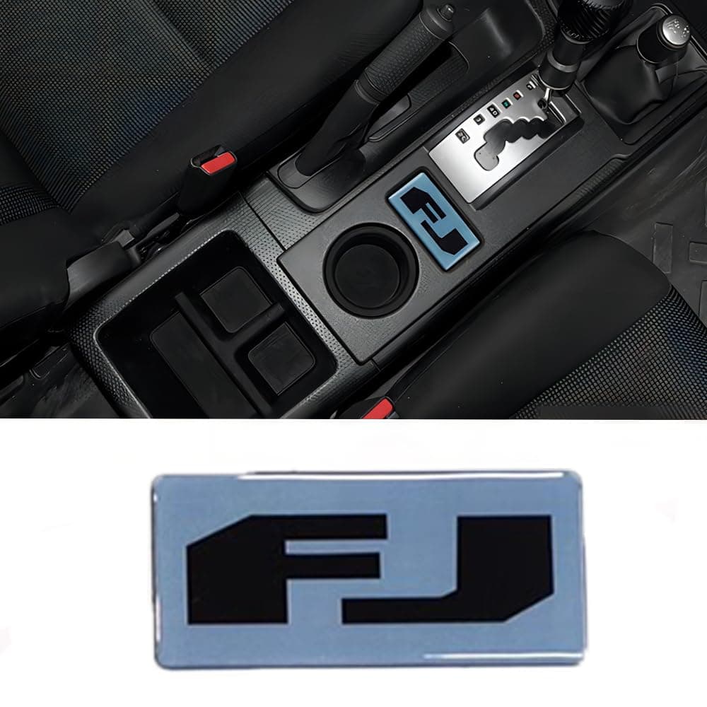 Aosseiye Car Crystal Stickers for Toyota FJ Cruiser 2007-2023 Center Console Gear Shift Panel Cover Stickers FJ Logo Patch Interior Accessories(Haze Blue)