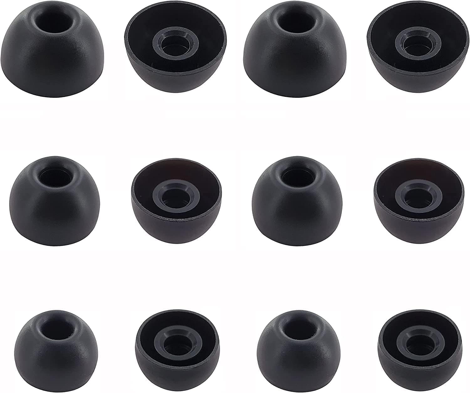 Replacement Earbuds Tips Silicone Ear Tips for JBL Tune 230NC TWS/Tune 125TWS /Tune 130NC TWS/Vibe 200TWS / Free X,Fit in Case, Buds Tips,6 Pairs S/M/L 3 Size,Black713