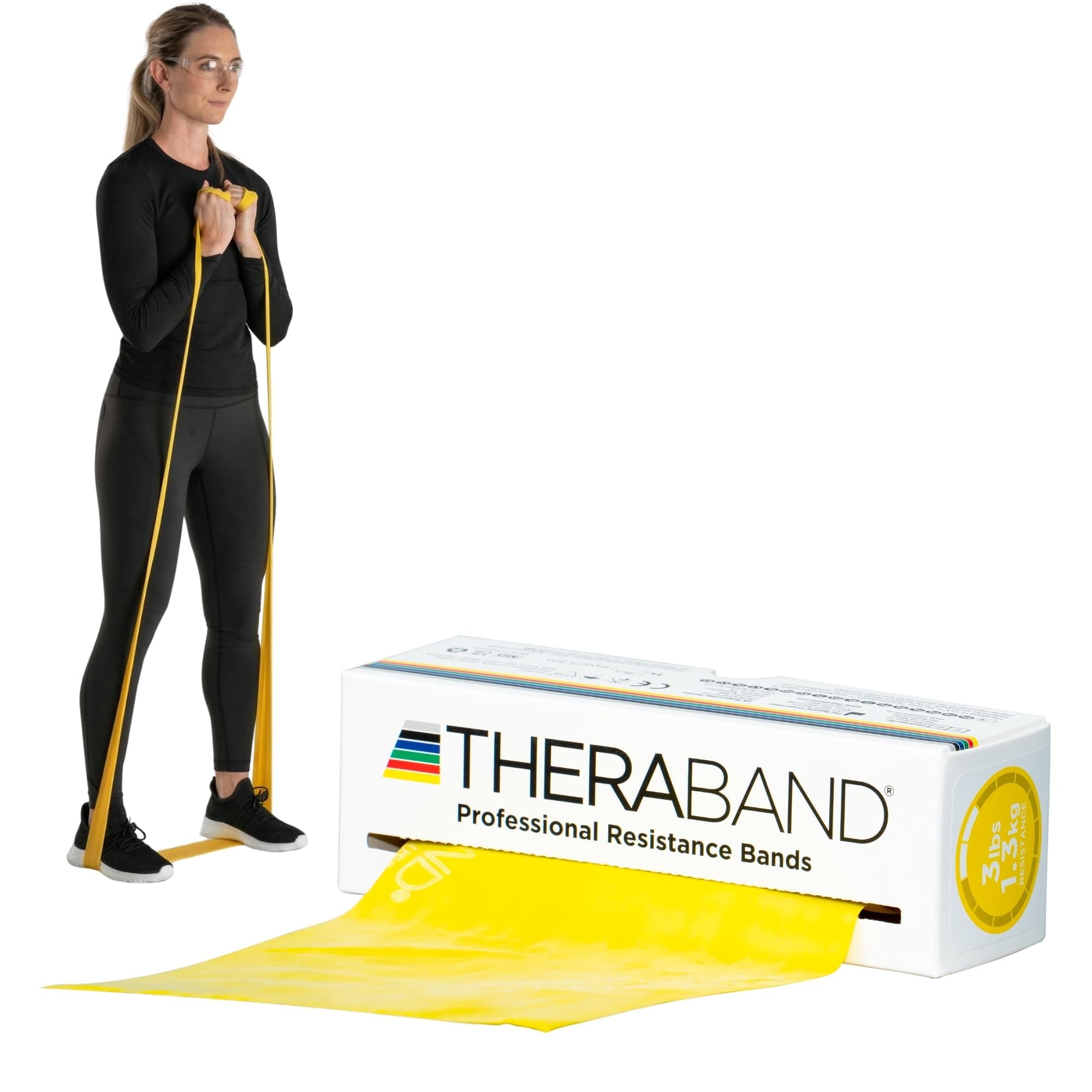 Theraband Original Fitnessband Latex-Widerstandsbänder – Vorratsrolle 5,5 Meter, 100% Naturlatex, Ideal für Rehabilitation, Muskelkonditionierung, Ganzkörpertraining, 8 Widerstandsstärken