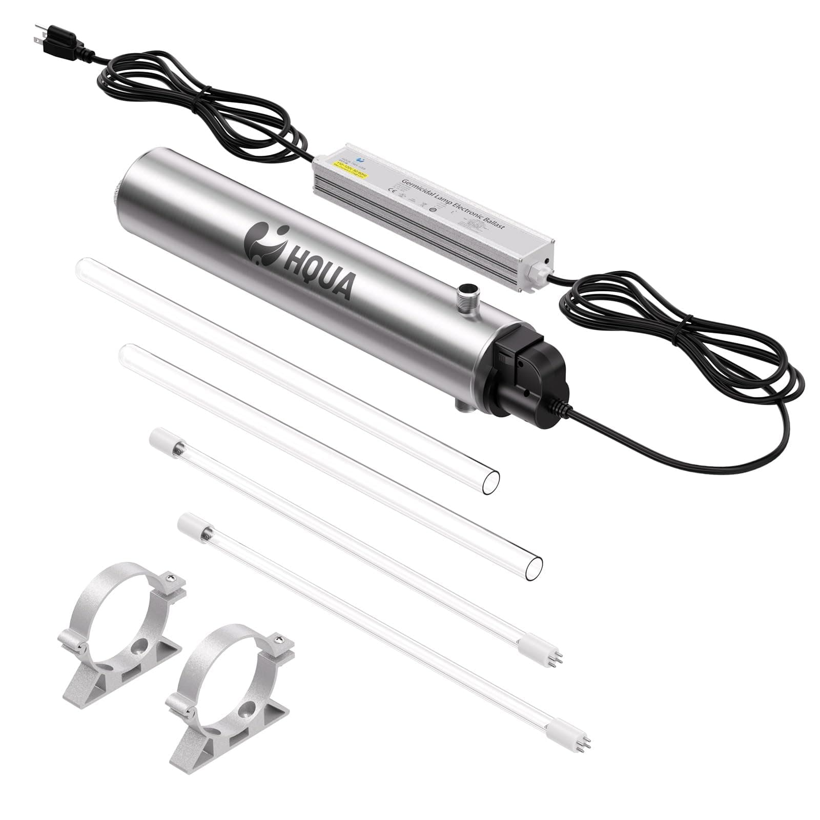 HQUA-TWS-12 Ultraviolet Water Purifier Filter for Whole House Water Purification,12GPM 120V, 1 Extra UV Lamp + 1 Extra Quartz Sleeve