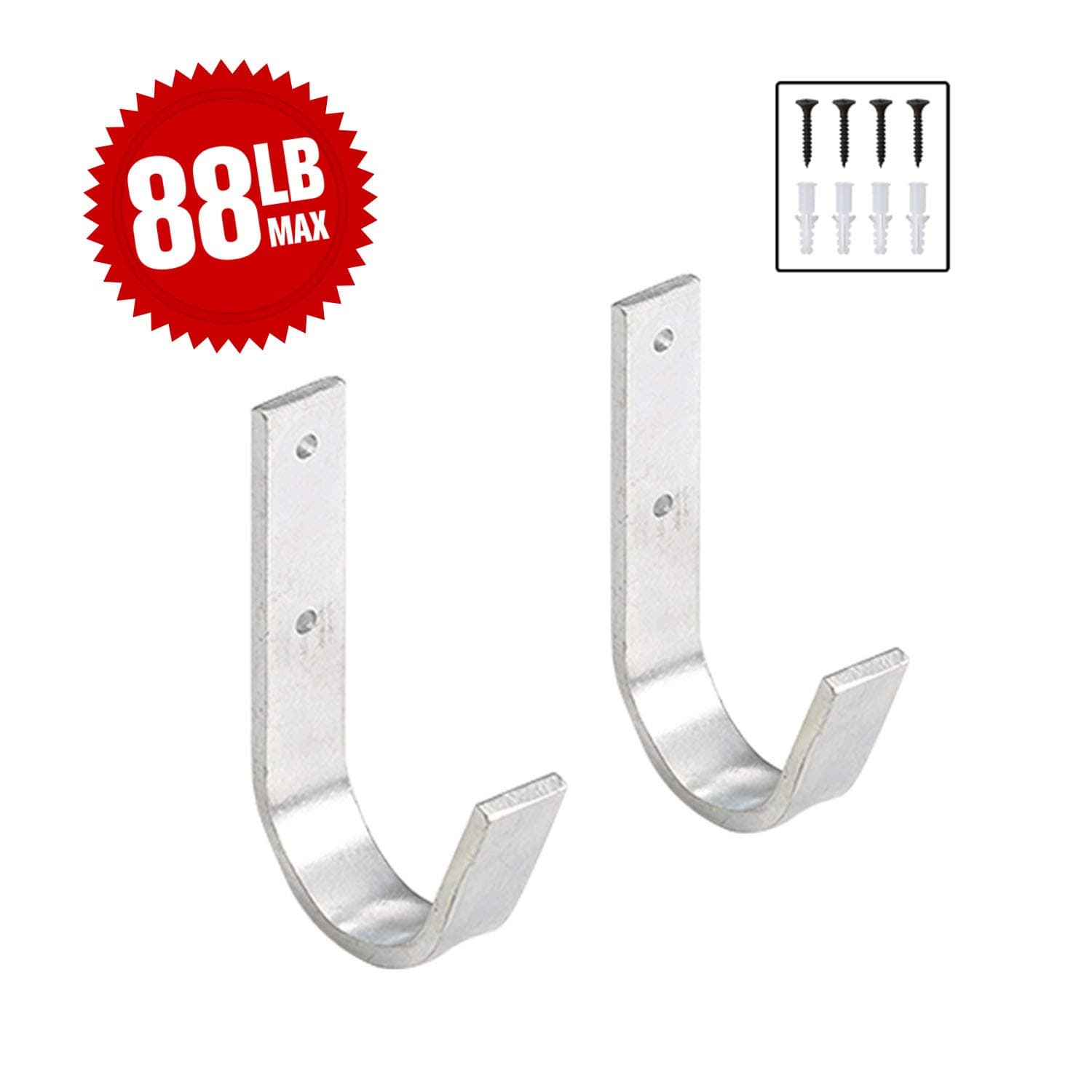 Utility Hooks Garage Hooks Heavy Duty Bike Hooks Ladder Hooks for Garage 2-Pack