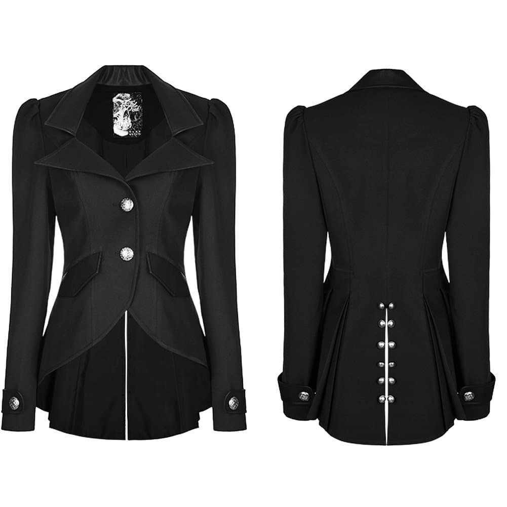Women Gothic Blazer Jacket Lapel Sharp Shoulder Pad fashion Blazer