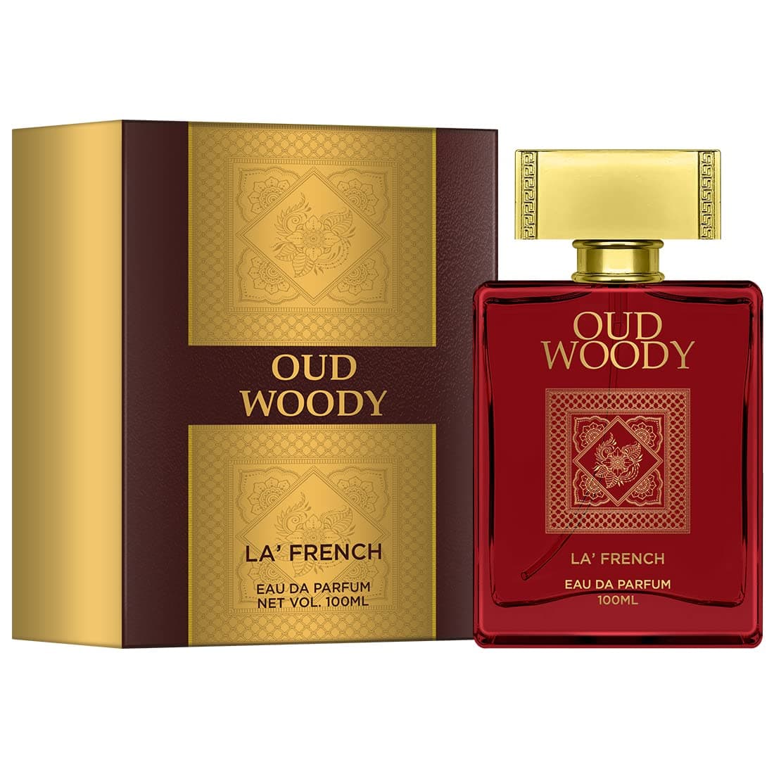 LA' French Oud Woody Perfume For Men & Women Long Lasting Oudh Fragrance | Premium Luxurious Scent | Gift Set 3.38Fl Oz /100 ml (Pack of 1)