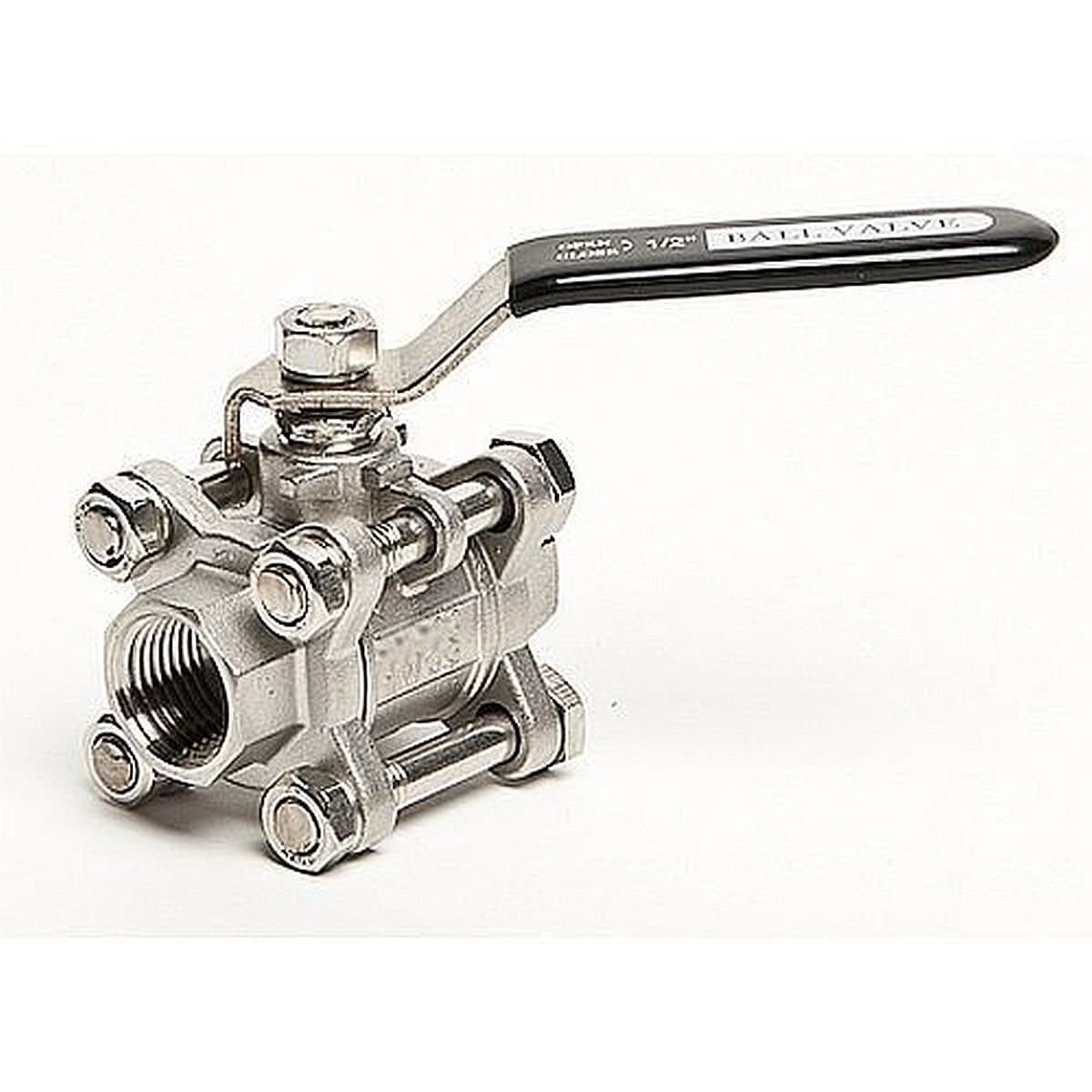 1/2" Stainless Steel Ball Valve - 3-Piece - 304