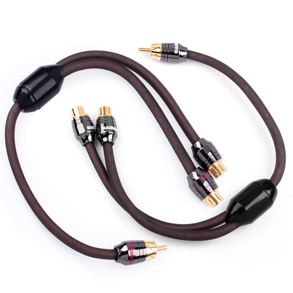 1ft 1 Male to 2 Female RCA Y Adapter Splitter Connector (2 Pack) (1 Male to 2 Female)