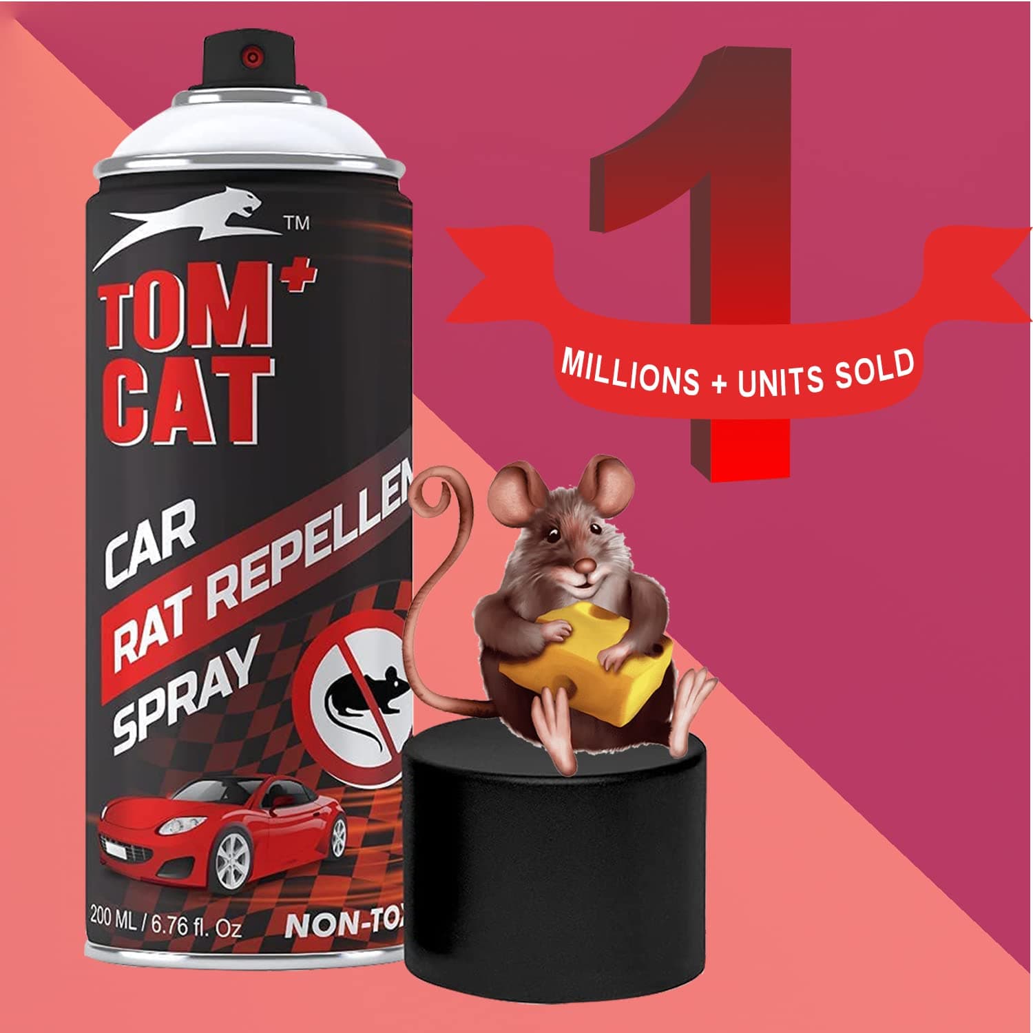 Shadow Securitronics Tomcat Rat Repellent Spray,Prevents Rat Bites In Engine Parts&Wires,200Ml Rodent Repellent Coating,Highly Effective,Leak-Free,Easy-To-Spray,Bitter Taste,No Kill-Only Repels