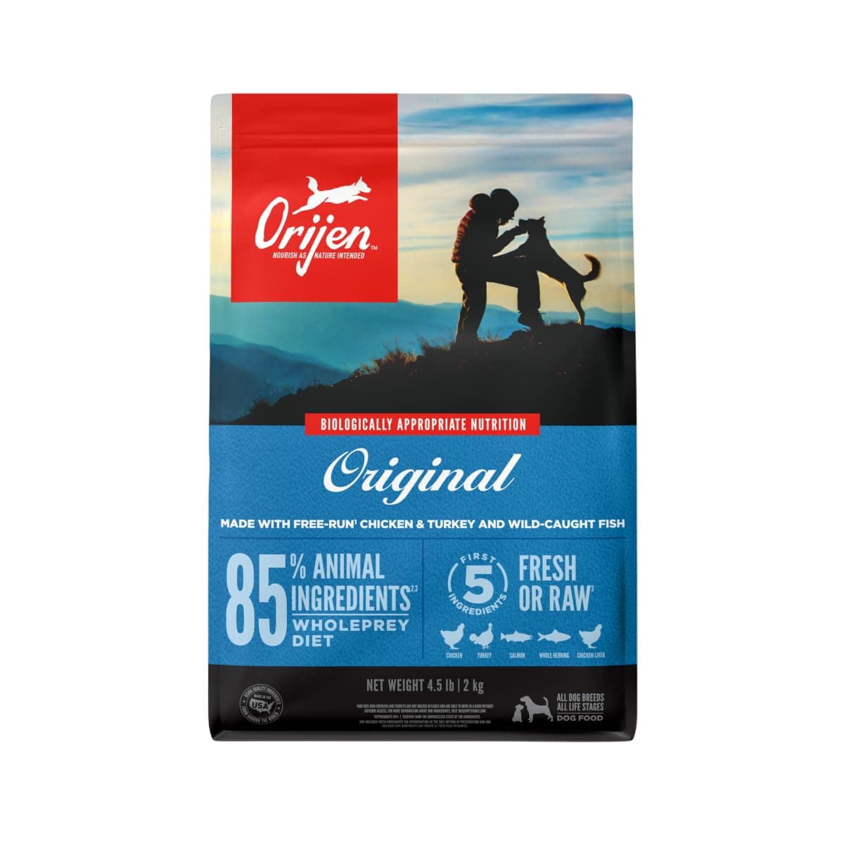 Dog Original Recipe, 4.5lb, High-Protein Grain-Free Dry Dog Food, Packaging May Vary