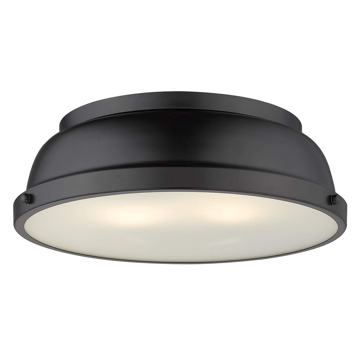 Golden Lighting Duncan 14" Flush Mount in Matte Black with a Matte Black Shade